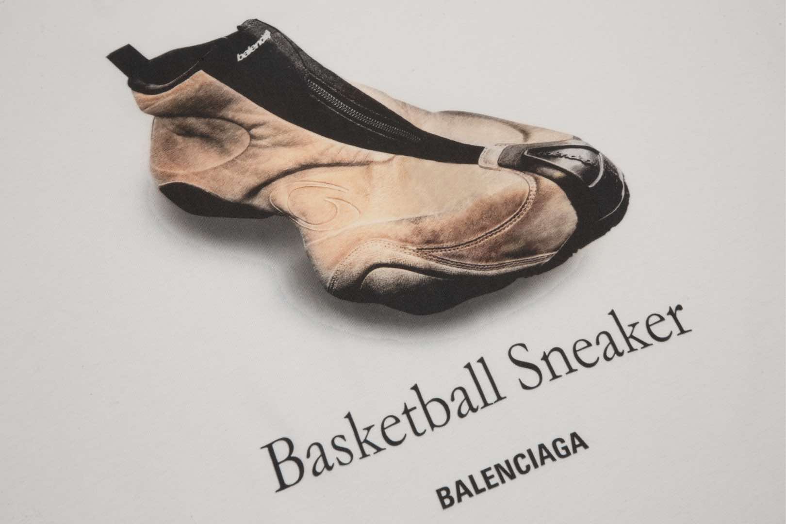 顶级） Balenciaga/巴黎世家 球鞋图案圆领短袖T恤
