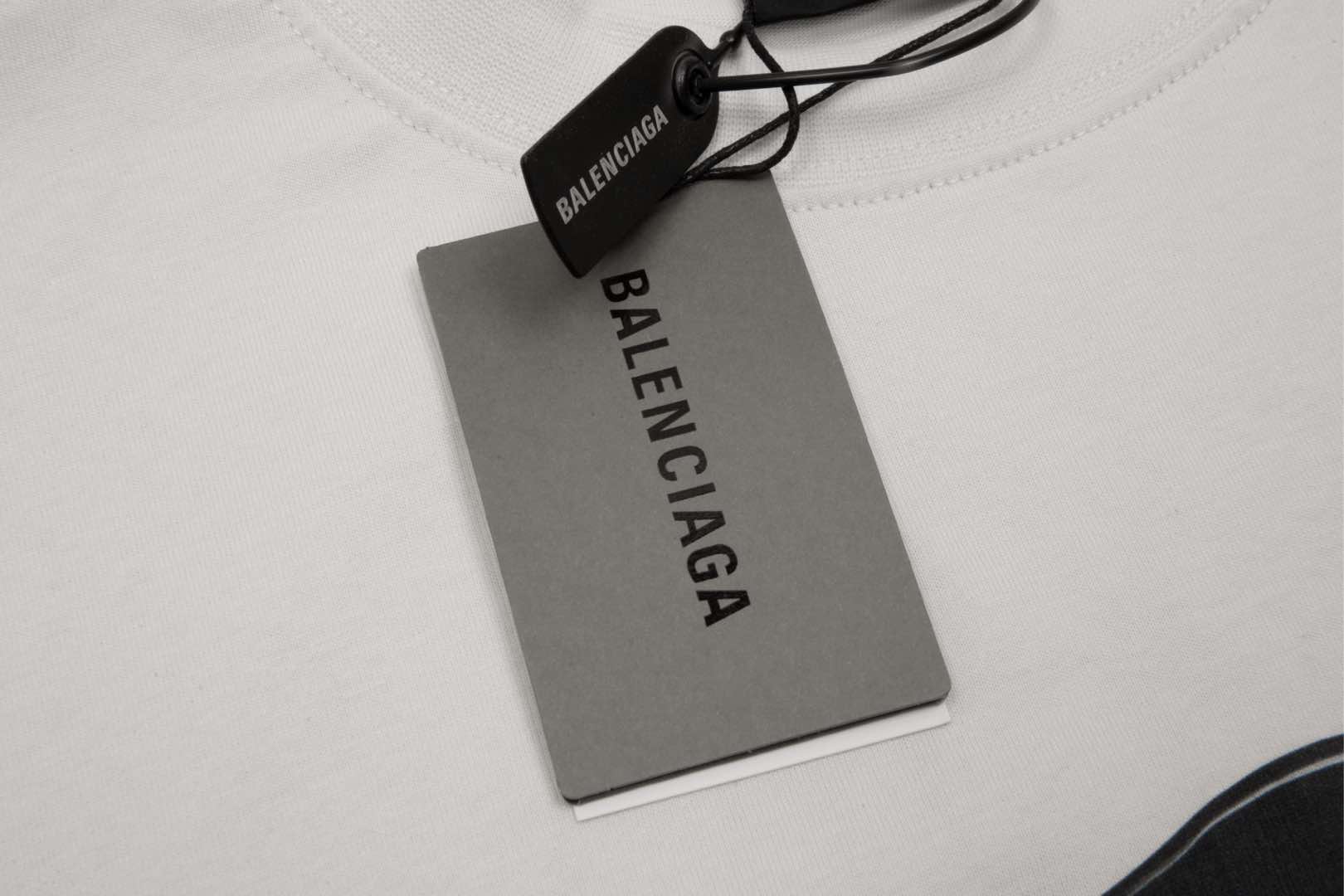 顶级） Balenciaga/巴黎世家 未来墨镜图案圆领短袖T恤