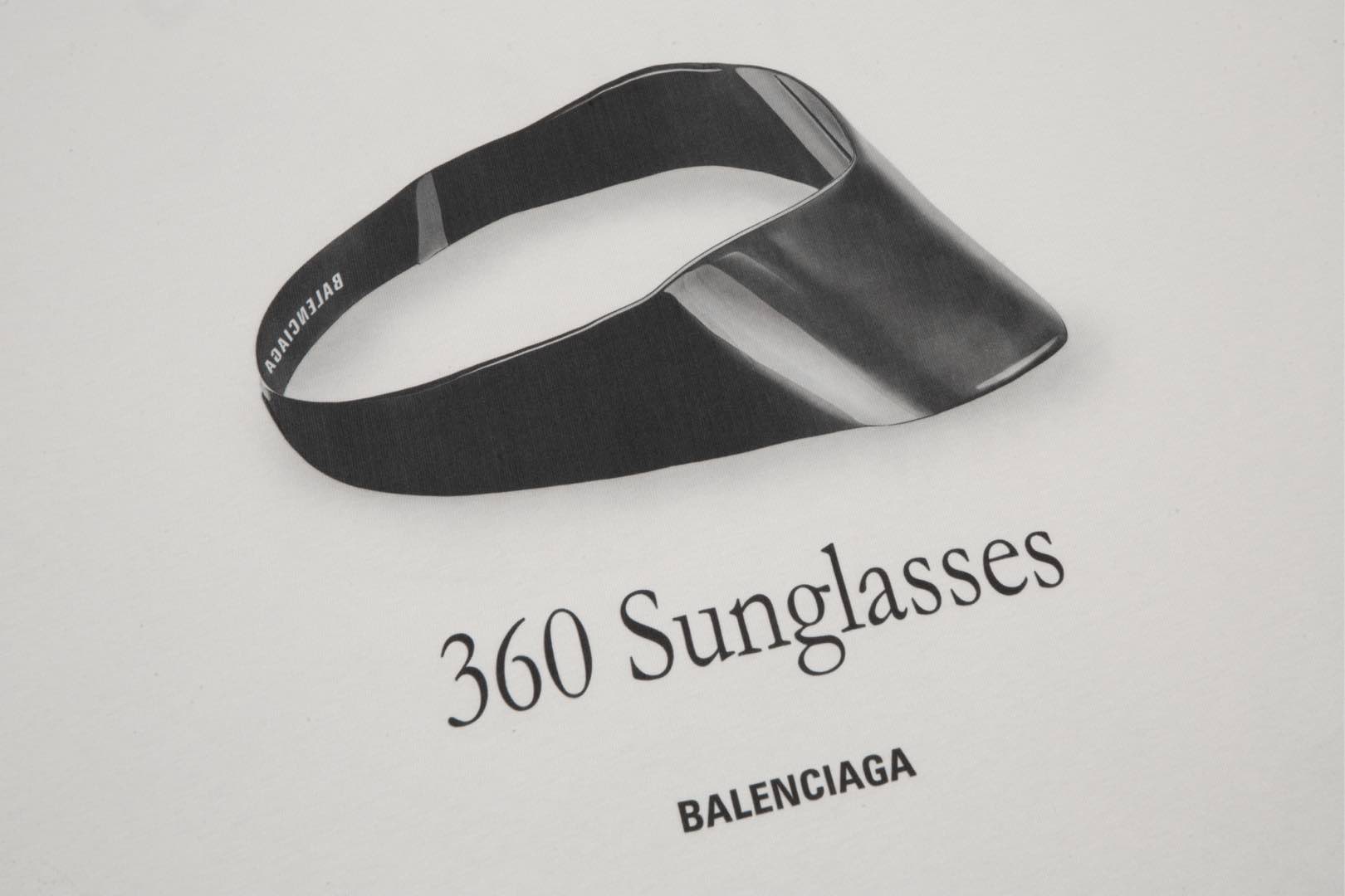 顶级） Balenciaga/巴黎世家 未来墨镜图案圆领短袖T恤