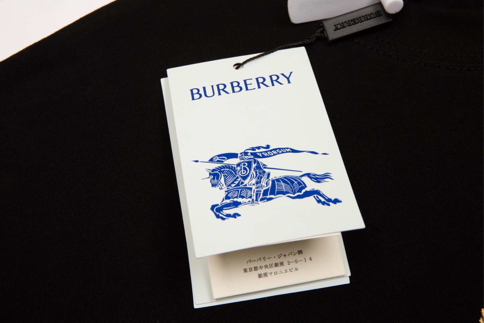 顶级） Burberry/巴宝莉 金叶徽标圆领短袖T恤