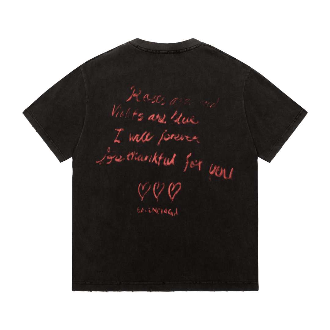 （顶级） Balenciaga/巴黎世家 新款 情人节限定短袖T恤