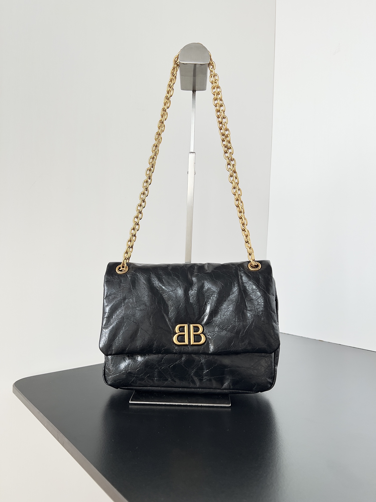 Balenciaga Monaco 爆裂小牛皮 鏈條包