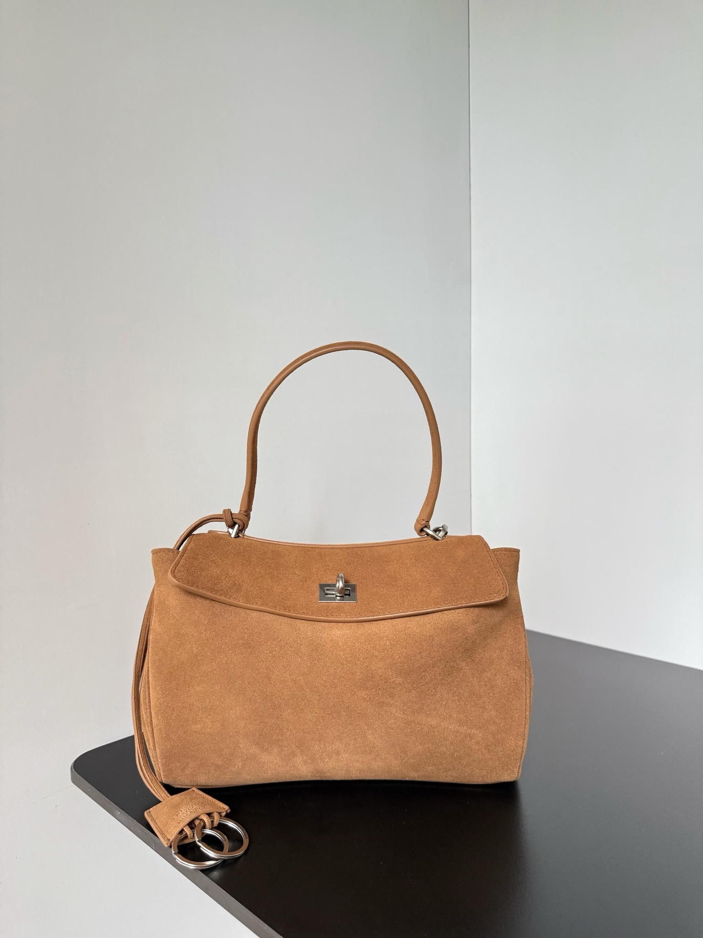 Balenciaga Rodeo Bag - Suede Leather Top Handle Bag - Elegant and Stylish