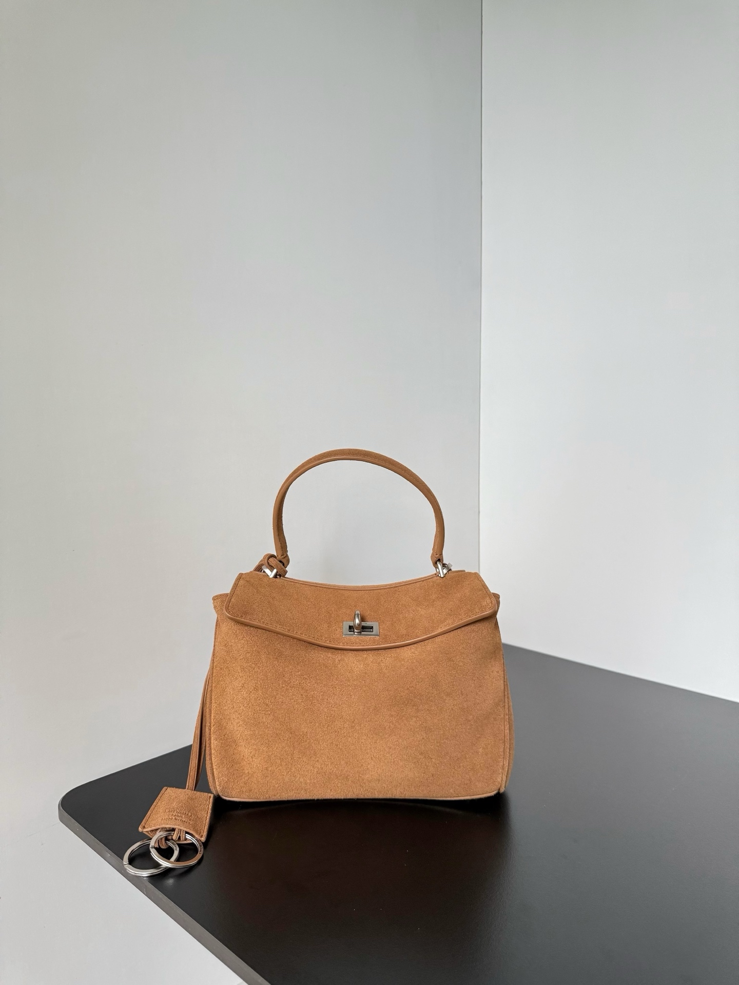 Balenciaga Rodeo Top Handle Bag - Suede Leather - Brown, Chic and Functional