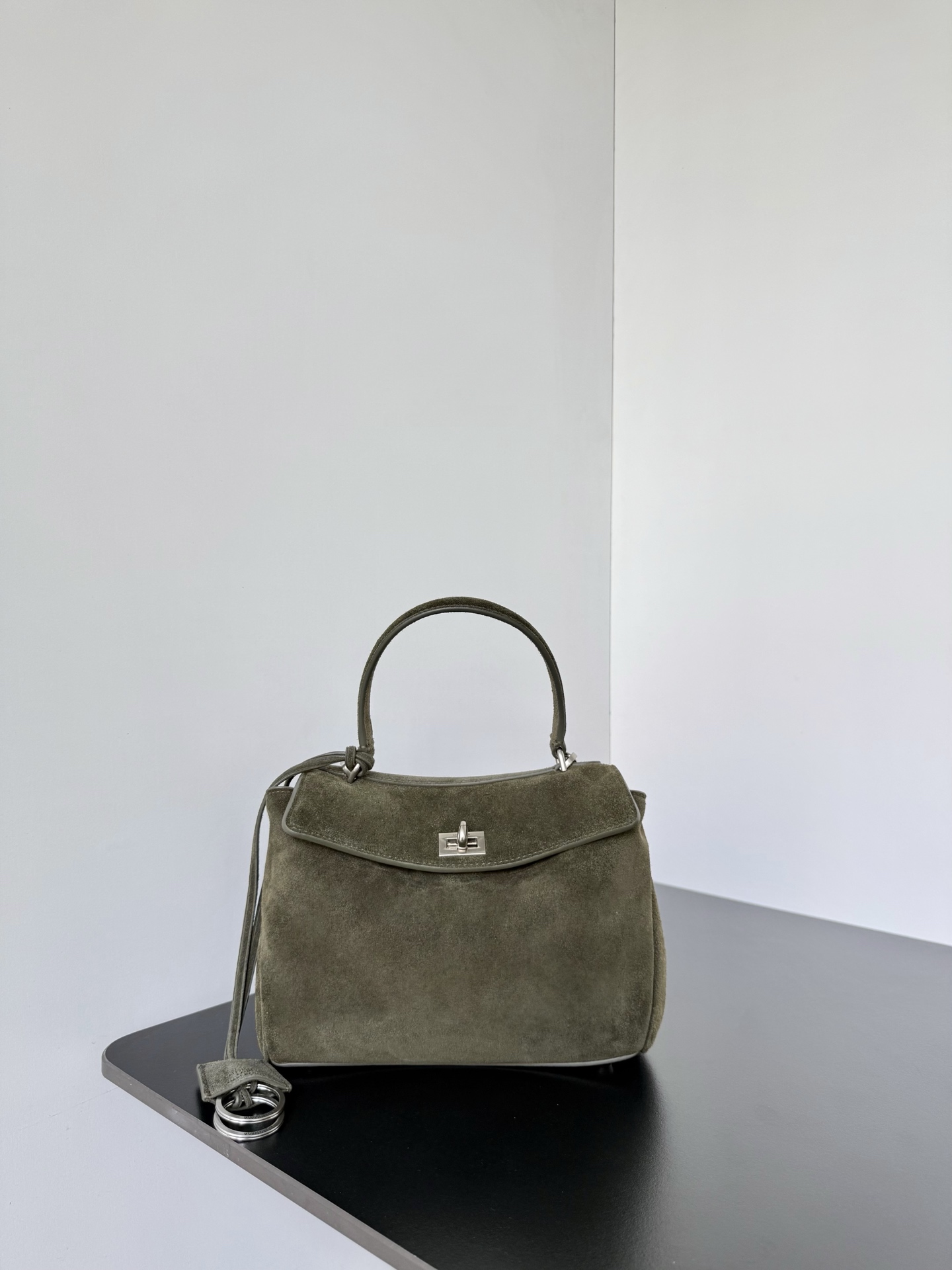 Balenciaga Rodeo Top Handle Bag - Olive Green Suede, Modern Design
