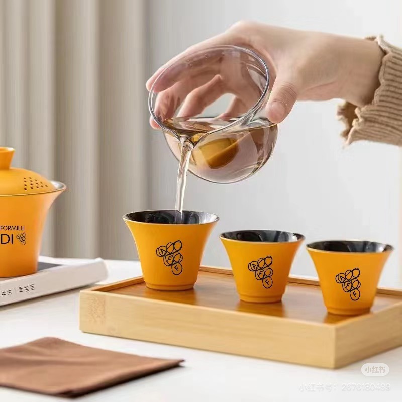 芬迪茶具,一抹亮黄点亮生活,品茗之间,尽显雅致风范 6