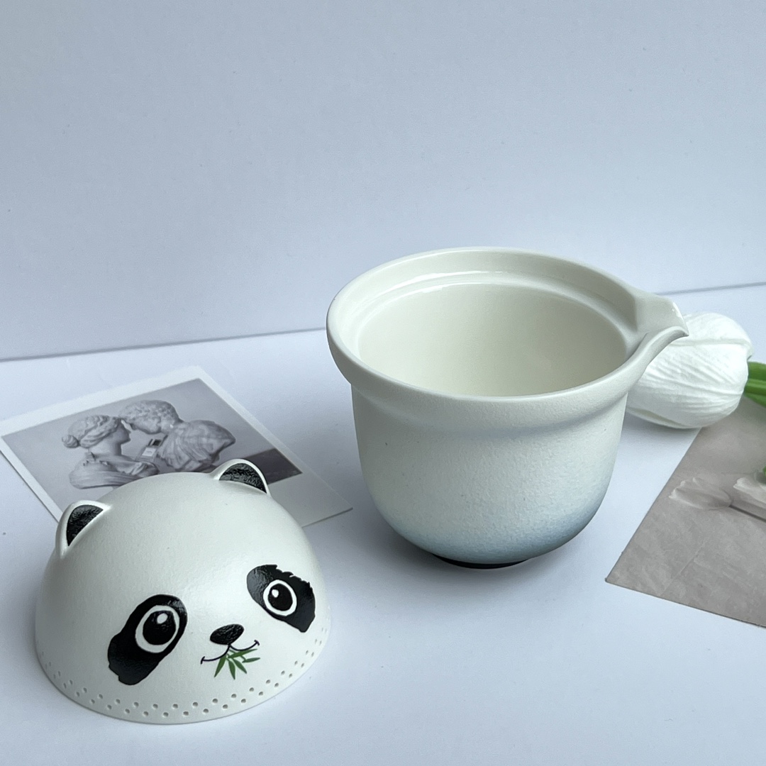 Chrome Hearts Edition Giant Panda Tea Set - Comprehensive 7