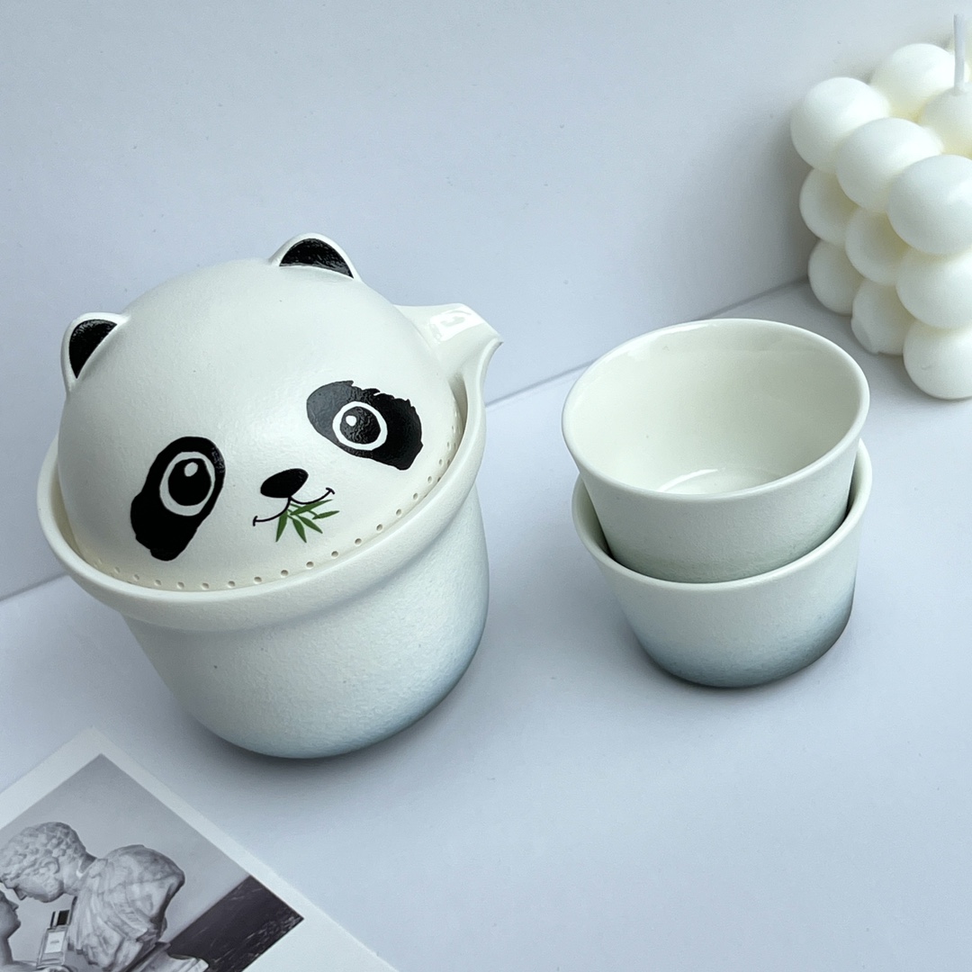 Chrome Hearts Edition Giant Panda Tea Set - Comprehensive 5