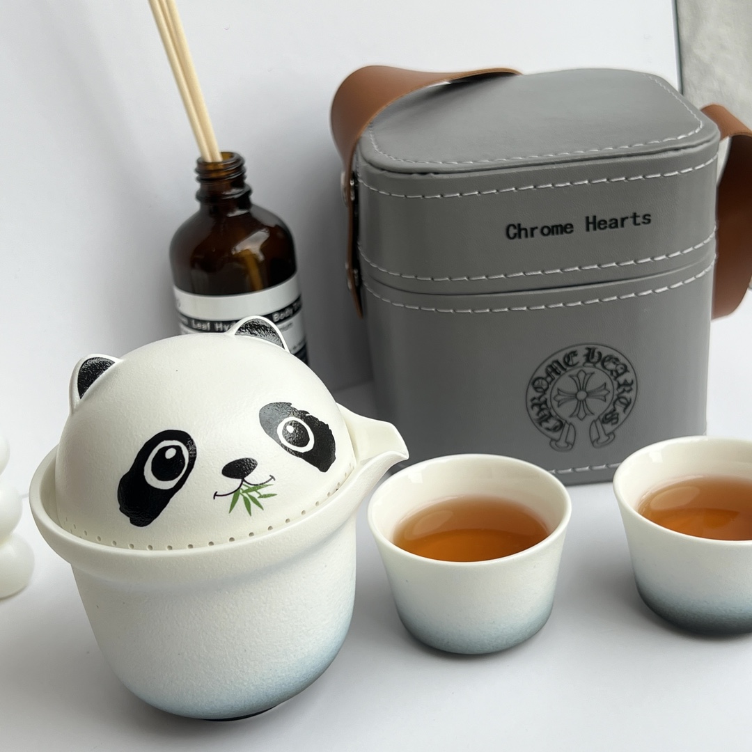 Chrome Hearts Giant Panda Collaboration Tea Set - Comprehensive 6