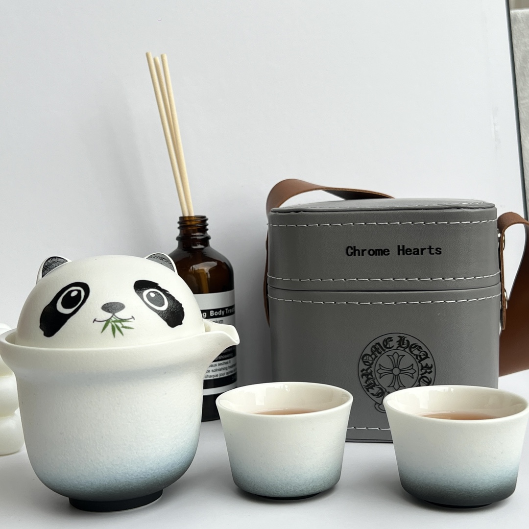 Chrome Hearts Giant Panda Collaboration Tea Set - Comprehensive 4