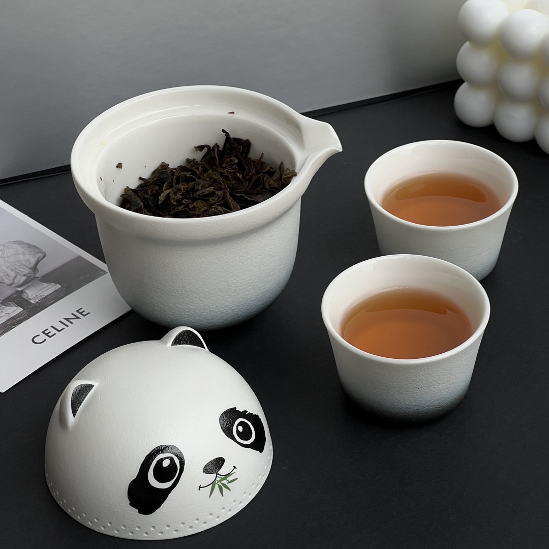 Chrome Hearts Giant Panda Collaboration Tea Set - Comprehensive 3