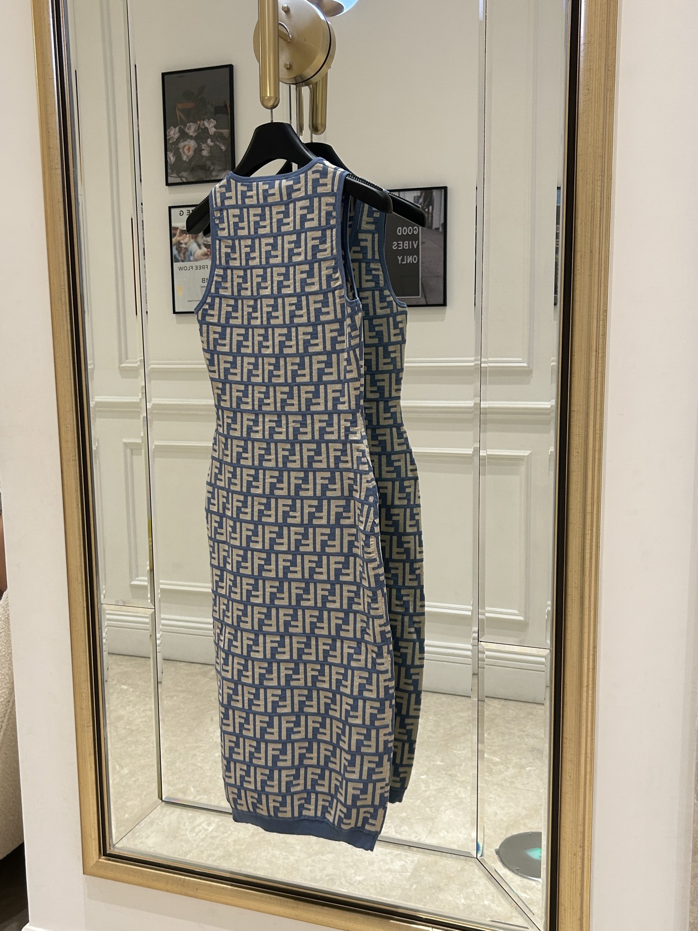 Fend Sleeveless Printed Knit Dress - FF Jacquard Cotton Slim Fit Summer Dress 6 i1743672844729 2095 0 2
