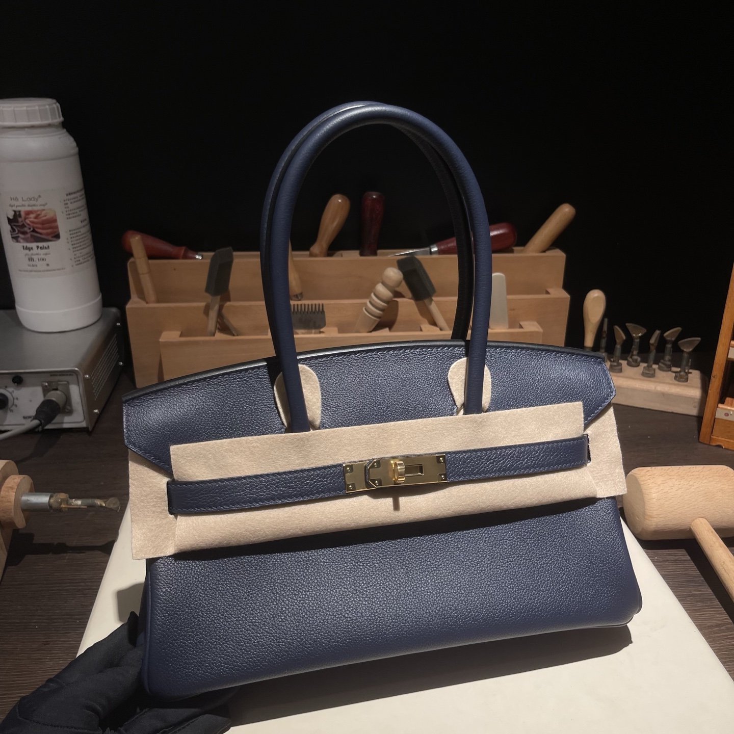 🐎Nuevo Shoulder Birkin Platino 29cm Piel Evercolor importada de fábrica original [Azul gema] Hebilla dorada y plateada…