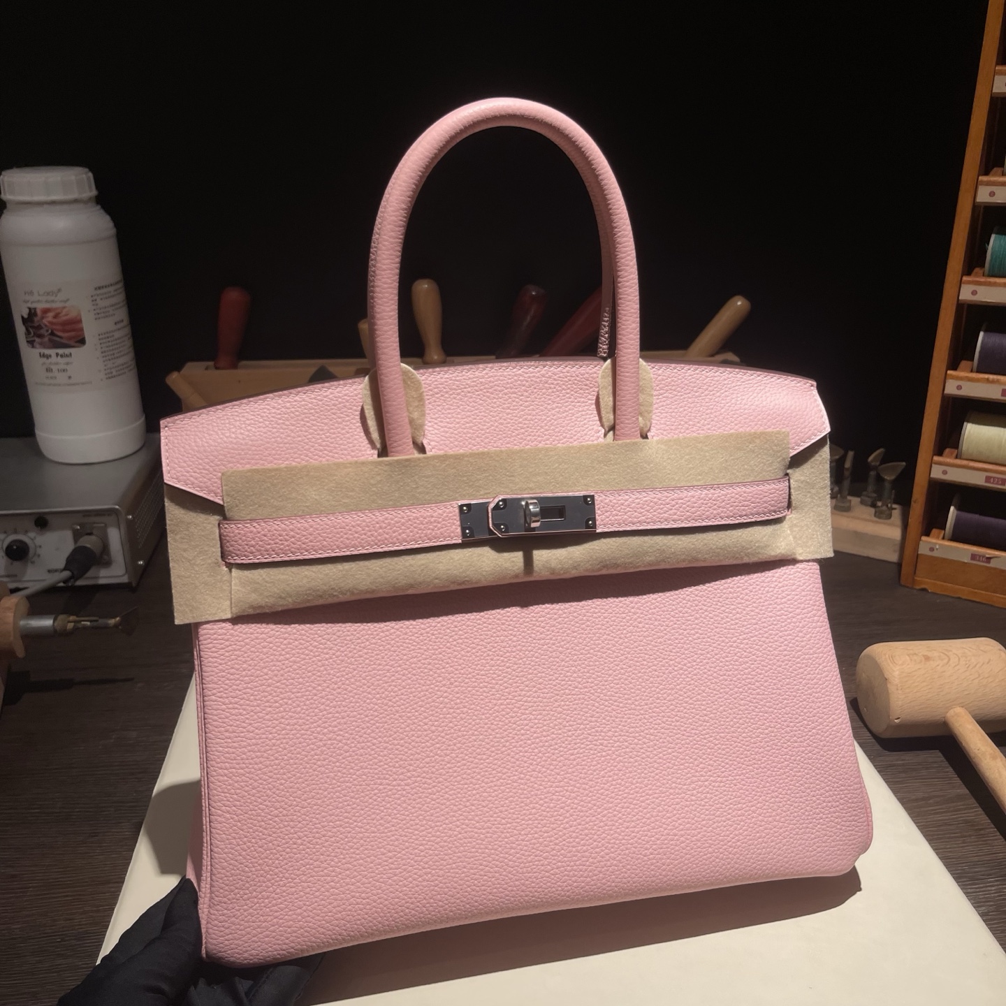 NO:699294,Birkin platinum 30cm, original imported Togo leather [3Q powder] silver buckle, hand-made nails, counter synchronization, fully hand-sewn with beeswax thread, pure steel hardware, in stock, Hermes, Hermes,19860909Birkin 铂金 30cm 原厂进口Togo皮【3Q粉】银扣 手工钉 专柜同步 全手工蜜蜡线缝制 纯钢五金 现货,爱马仕,hermes,Hermes,,Bag