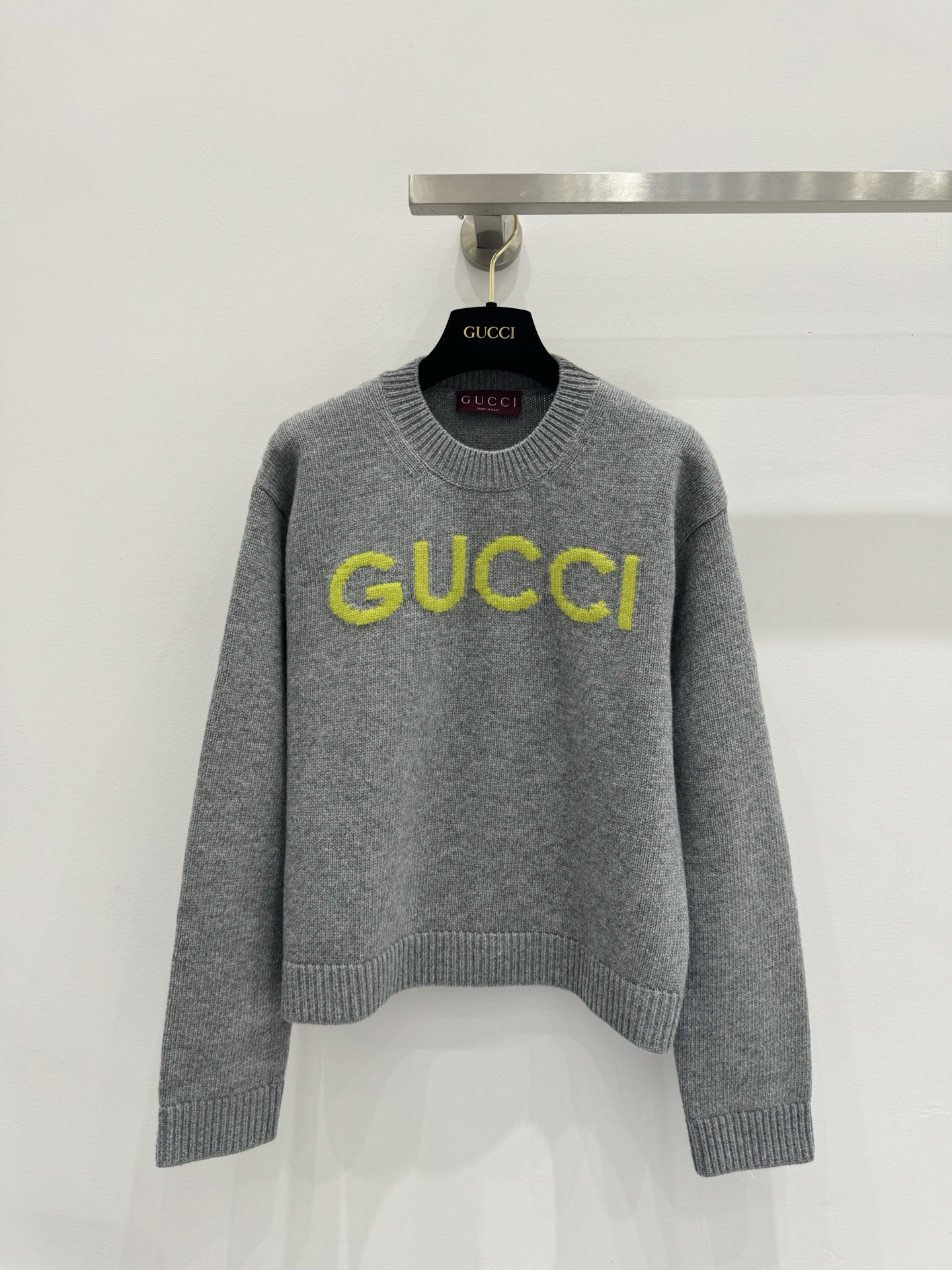 Gucci Gray Logo Crew Neck Sweater