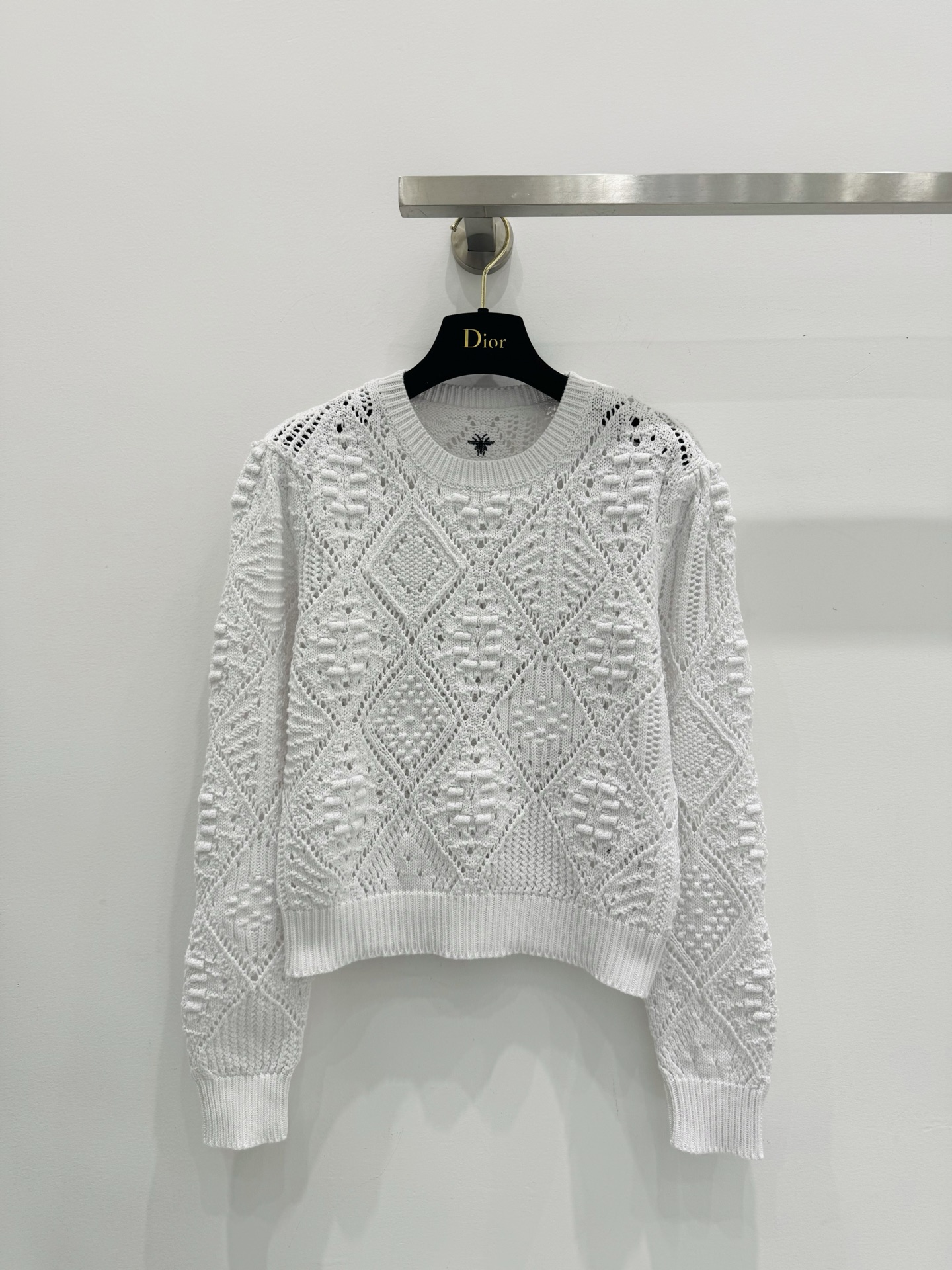 NO:610050,Dio* diamond hollow long-sleeved sweater! 一色/SML,,dior,alexander wang19860909Dio*菱格镂空长袖针织衫！一色/SML,,dior,alexander wang,Women's clothing