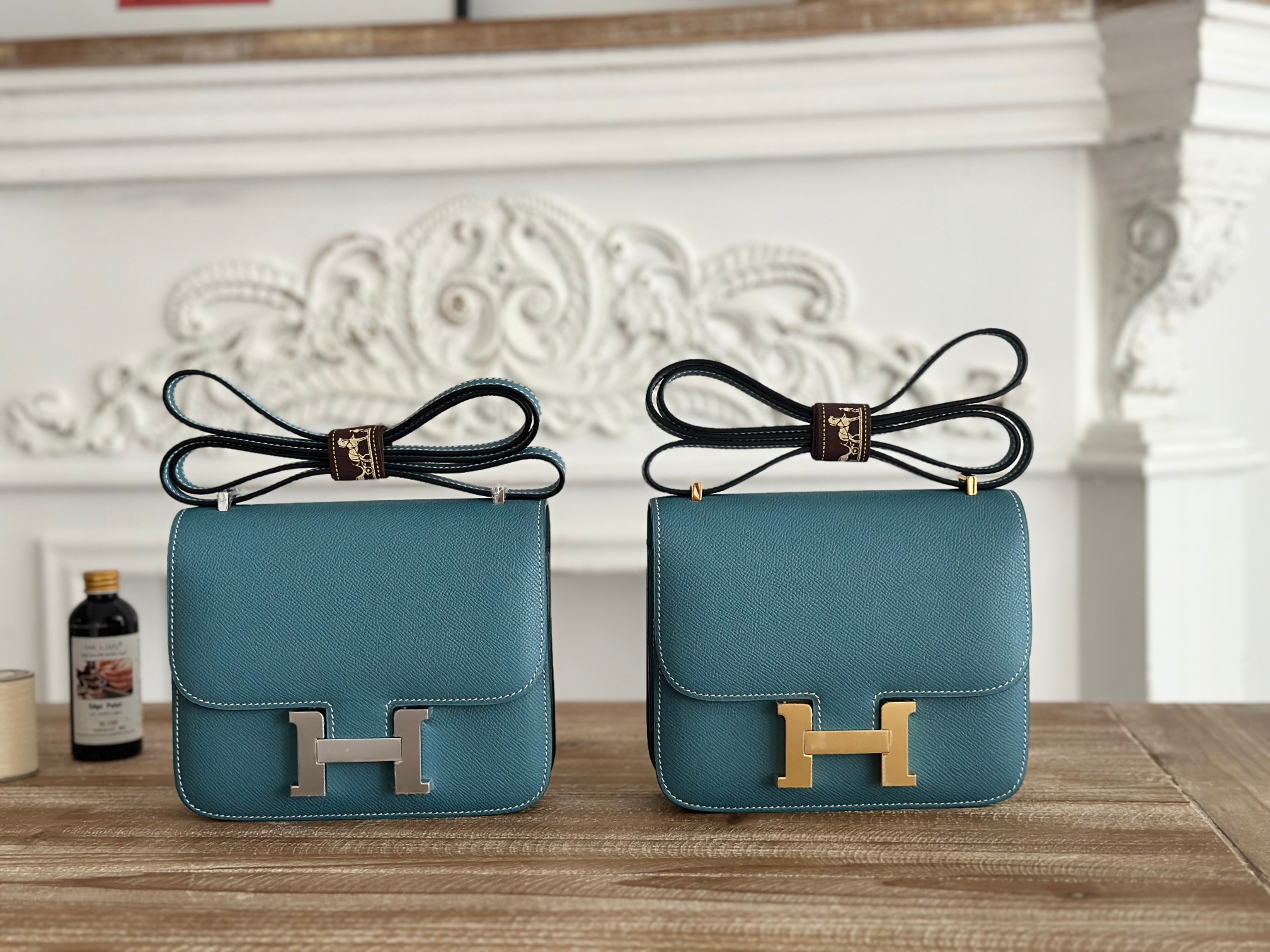 Hermes Constance Blue Teal crossbody everyday
