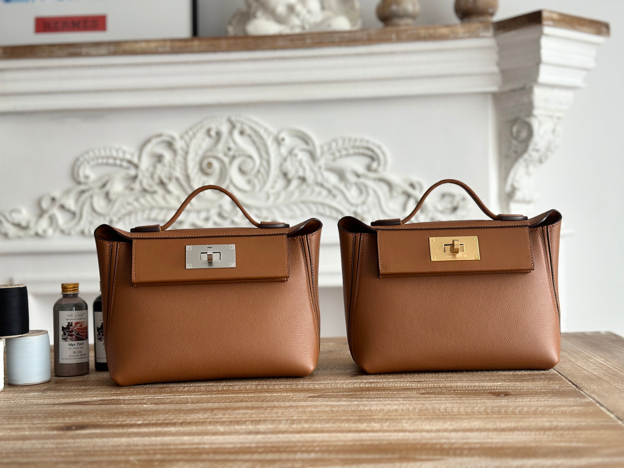 Hermes 2424 Brown mini top handle everyday