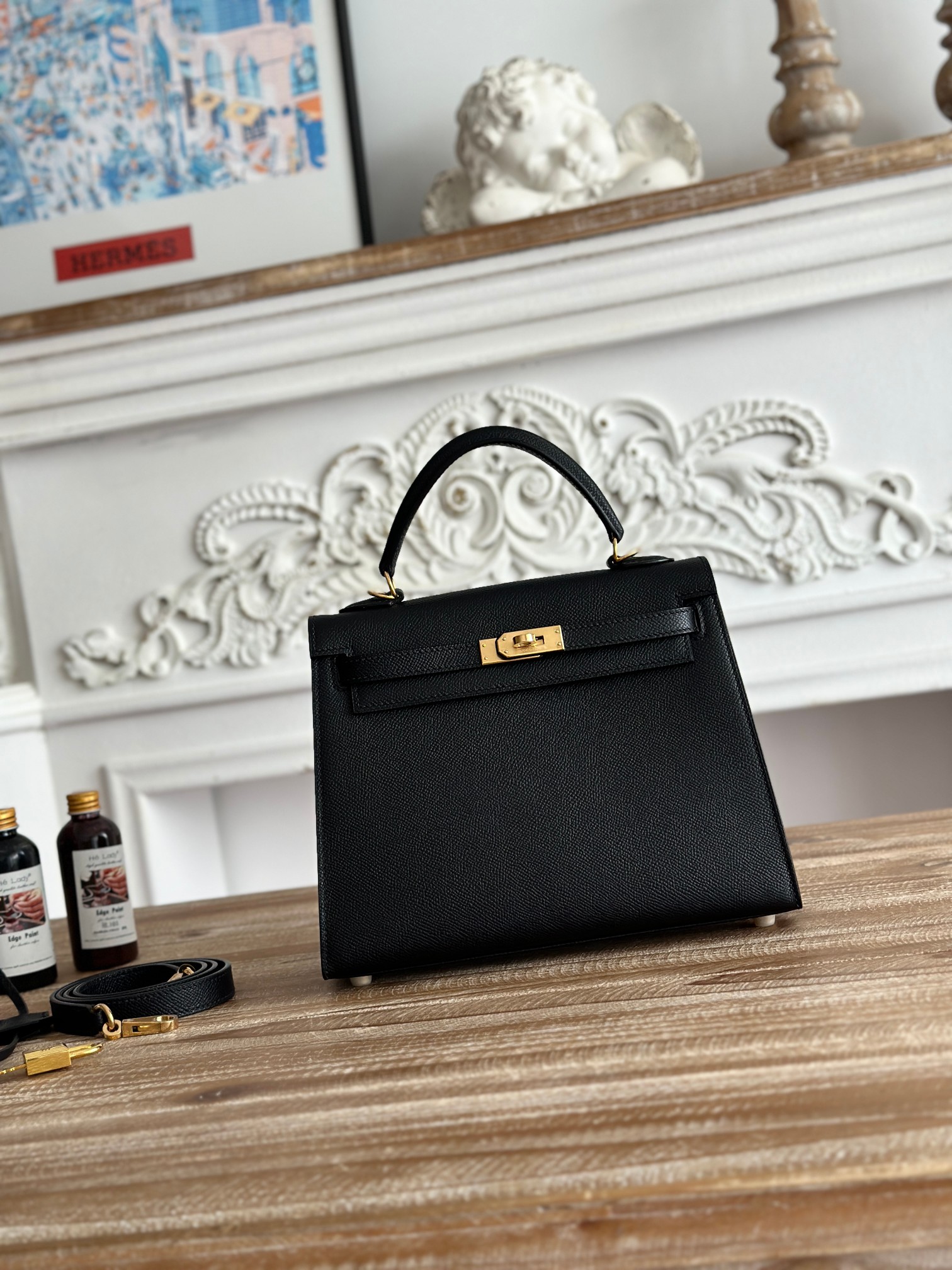 Loja online
 Hermes Kelly Preto Hardware Dourado Epsom