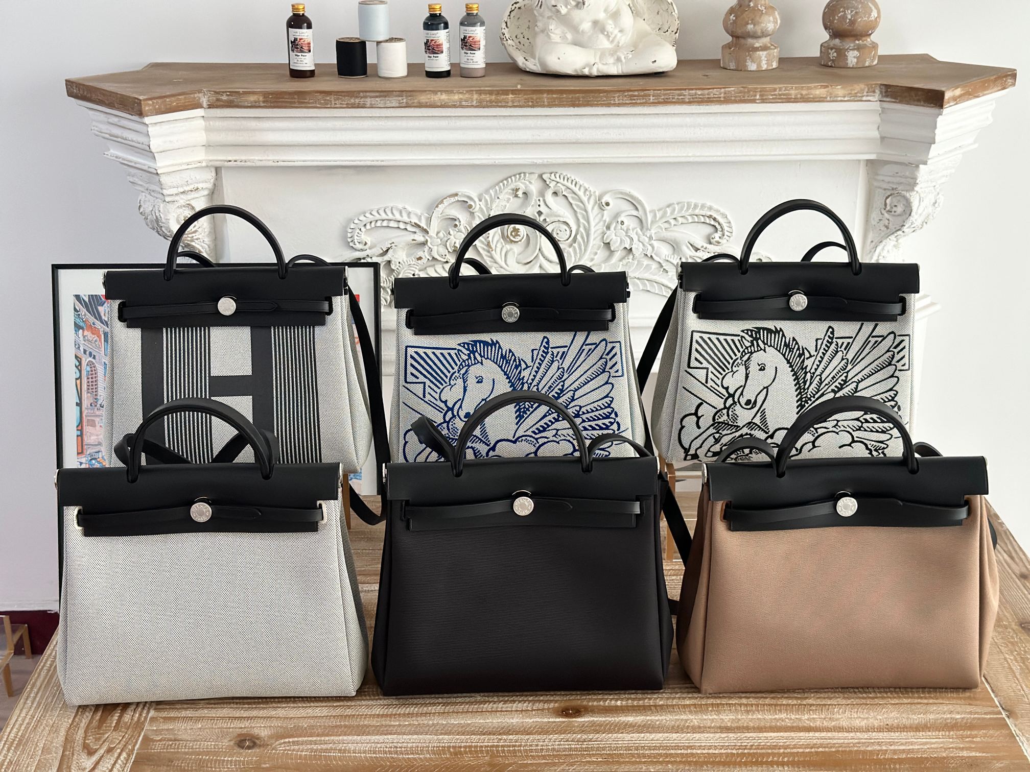 Luxury Herbag 31cm Saddle-Inspired Canvas Bag with Leather Accents 3 a1732550589744 2053