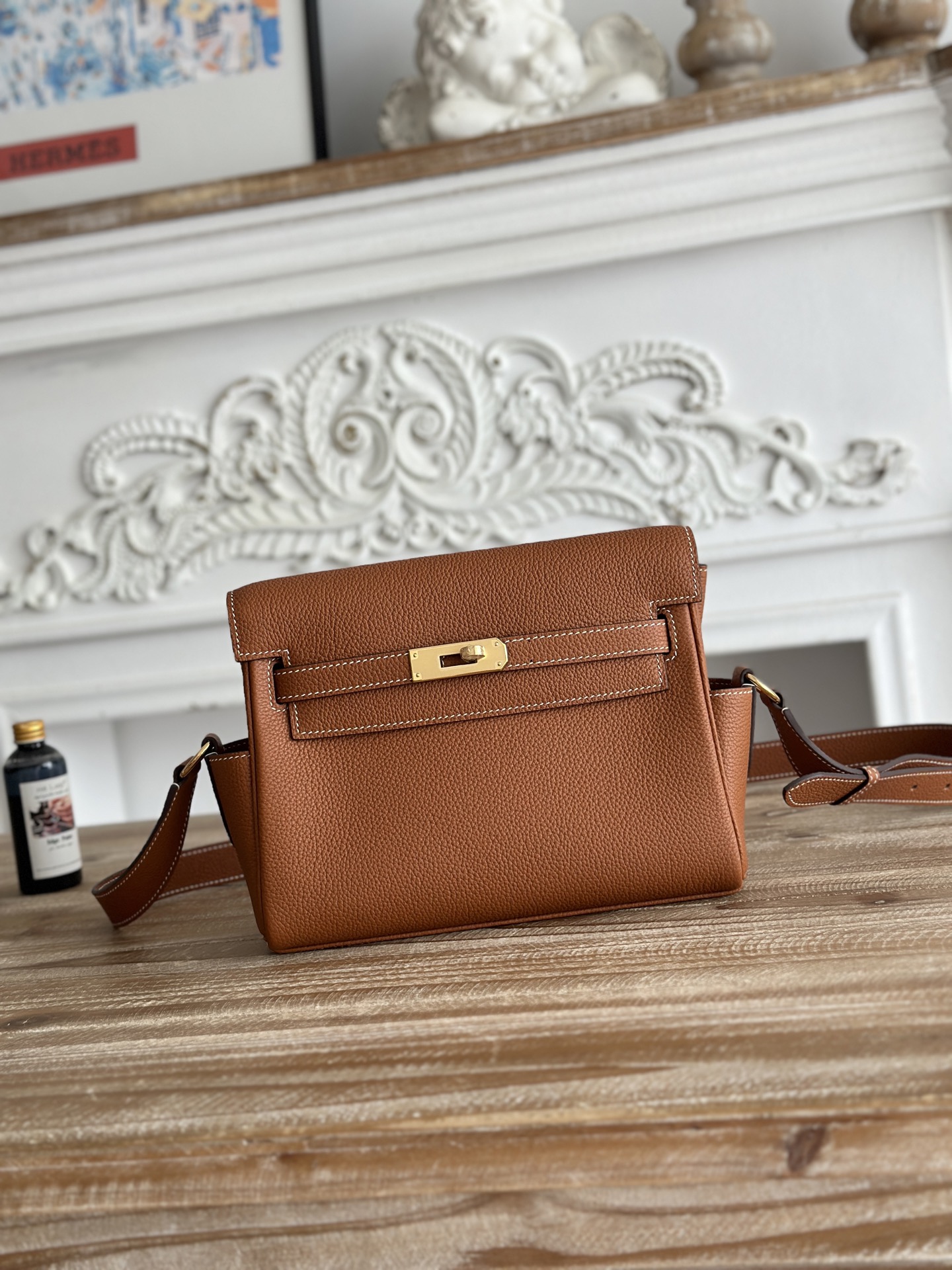 Hermes Kelly Messenger Brown Togo crossbody everyday