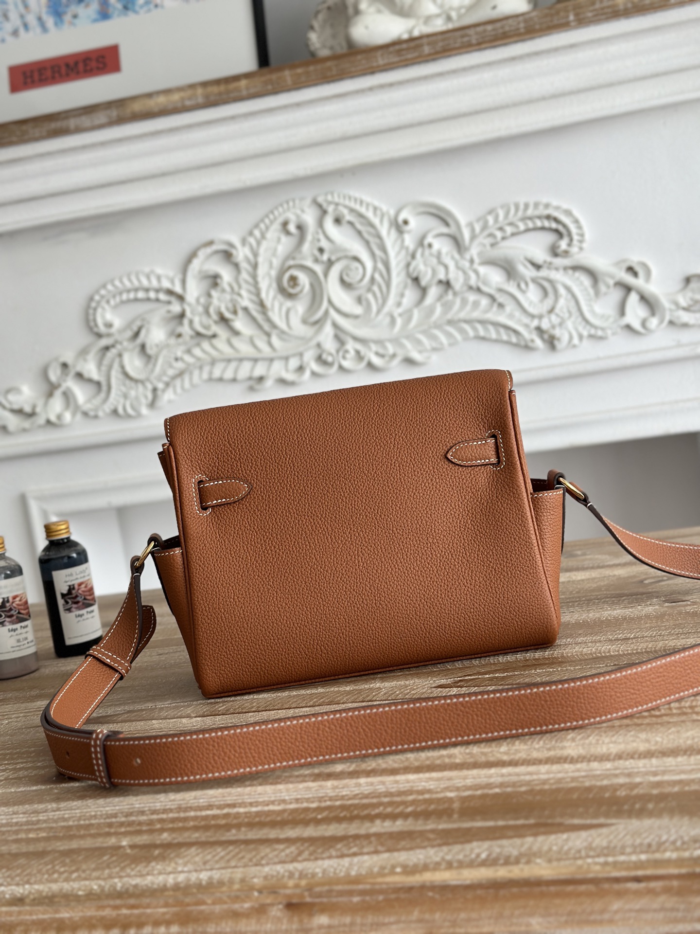 Hermes Kelly Messenger Brown Togo crossbody everyday