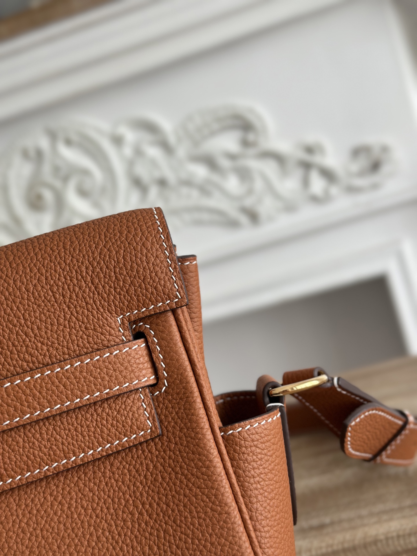 Hermes Kelly Messenger Brown Togo crossbody everyday