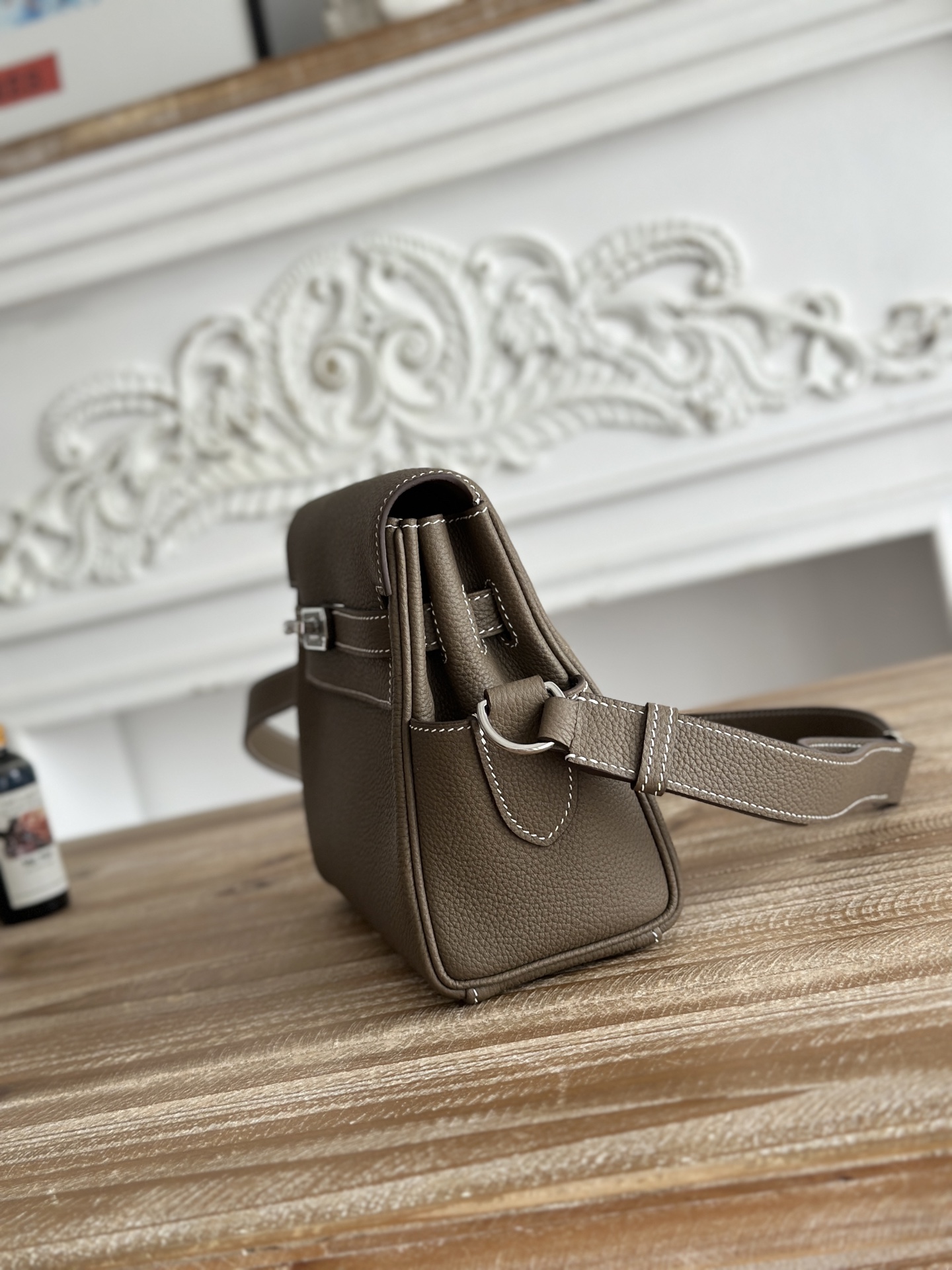 Hermes Kelly Messenger Etoupe Togo crossbody everyday