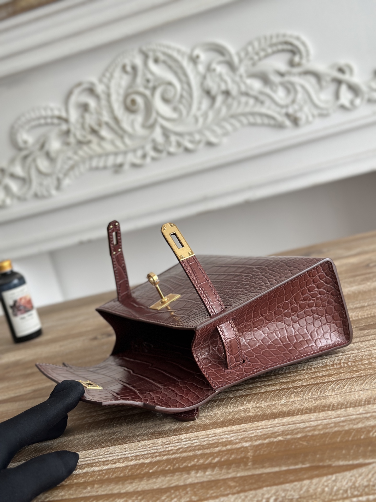 Hermes Kelly Mini Alligator Burgundy Handbag Gold Hardware 22cm 7 i1744387737417 4509 0 5