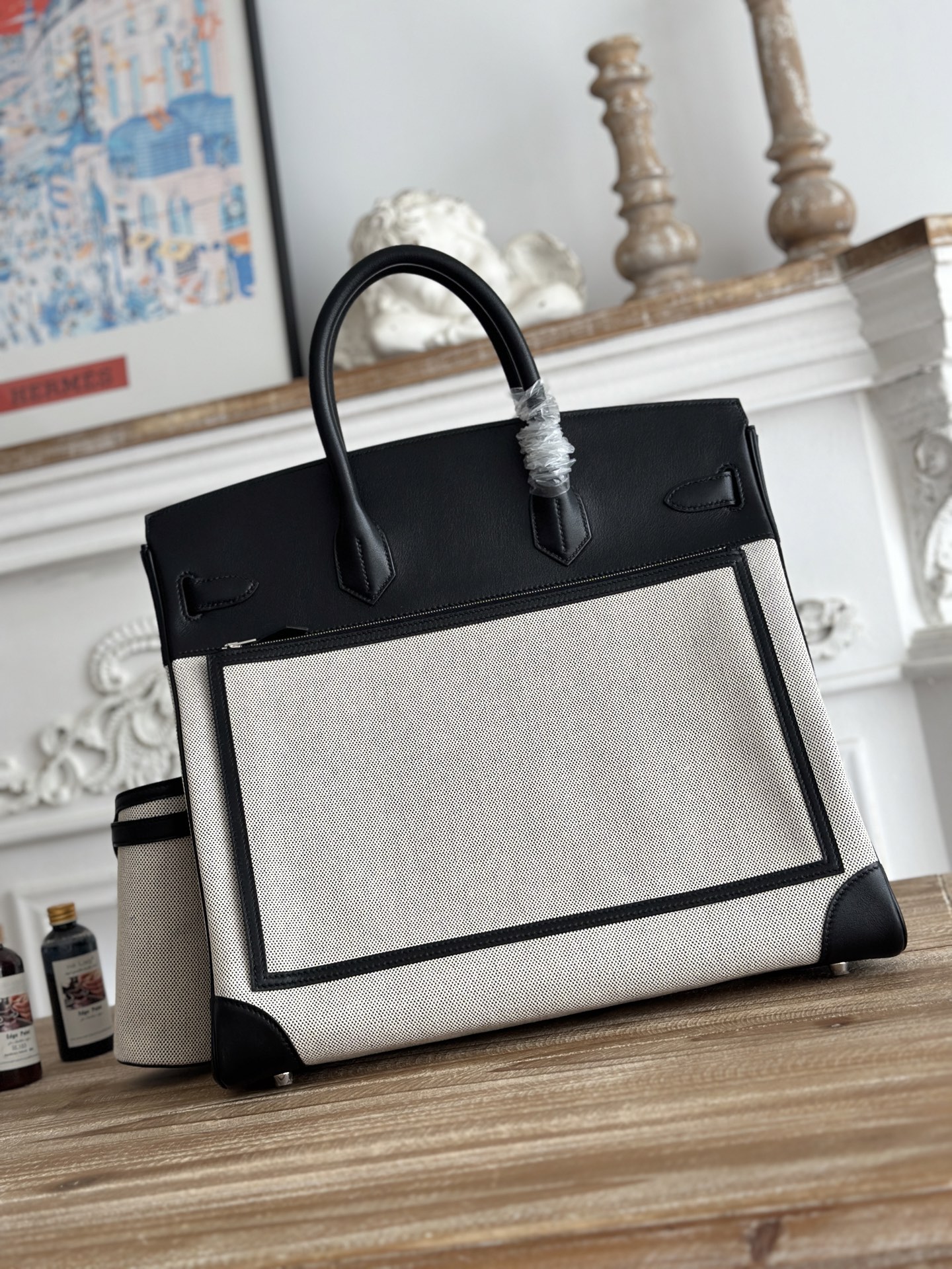 Hermes HAC 40 Cargo Black and Beige 40 work everyday
