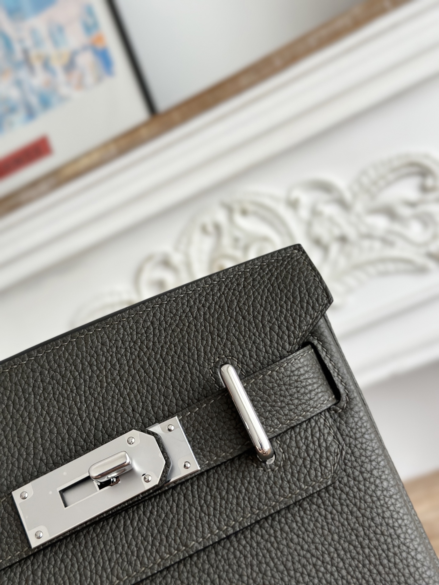 Hermes HAC a dos Grey green crossbody everyday