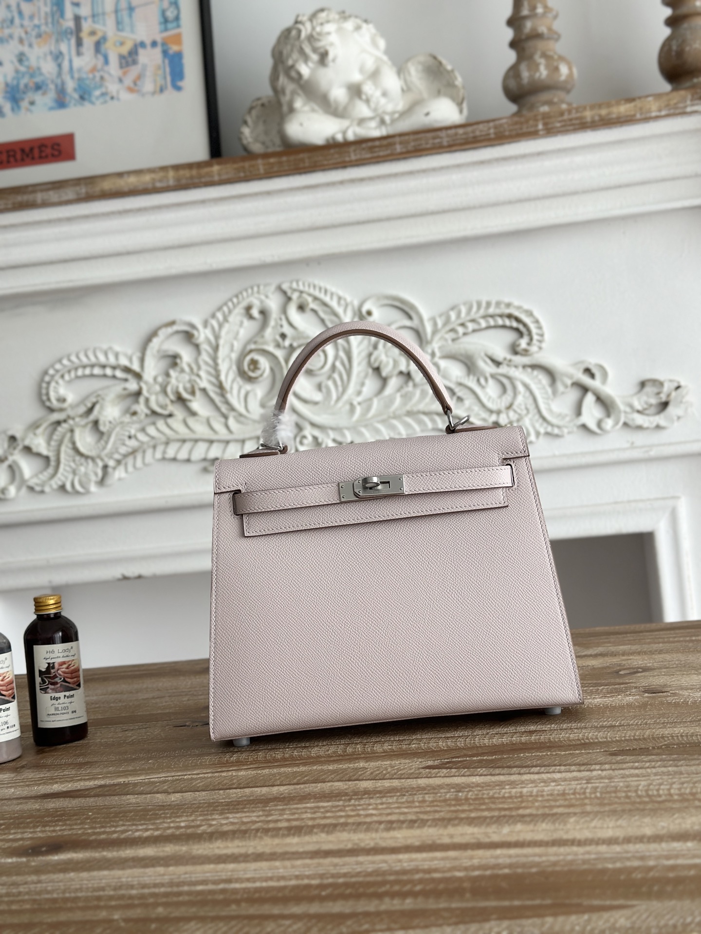 NO:894029,Kelly esom leather, semi-hand-stitched wax thread, color mallow purple, silver buckle, size 25cm, Hermes, hermes, Hermes,19860909凯莉Kelly esom皮 半手工手缝蜡线 颜色锦葵紫、银扣 尺寸25cm,爱马仕,hermes,Hermes,,Bag