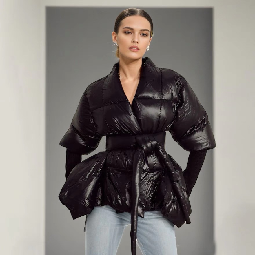 NO:327247,rick knitted waist down jacket!  Filling white duck down, knitted part wool blend SML, down jacket, alexander wang19860909rick 针织拼接收腰羽绒服！填充物白鸭绒,针织部分羊毛混纺 SML,,down jacket,alexander wang,Women's clothing