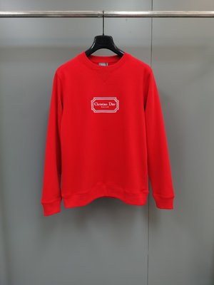 Dior Replica Clothing Sweatshirts Red Cotton Spring/Summer Collection Long Sleeve