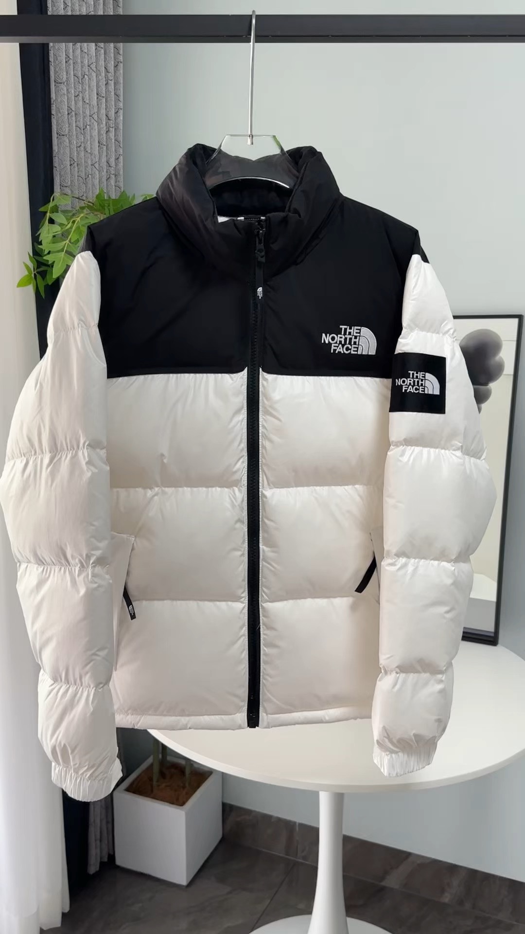 The North Face Clothing Down Jacket White Lattice