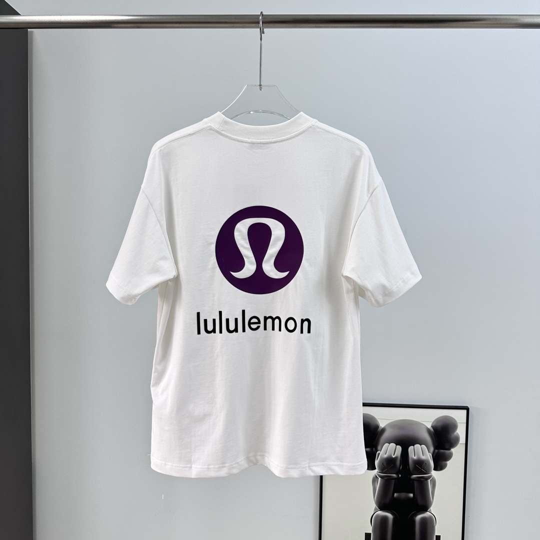 Lululemon｜露露乐蒙 经典硅胶logo字母印花圆领短袖T恤