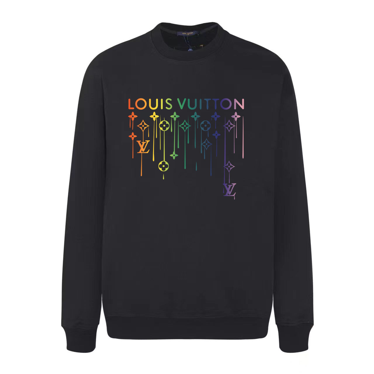 Louis Vuitton Kleding Sweatshirts Zwart Wit Afdrukken Unisex Herfst/winter collectie Fashion