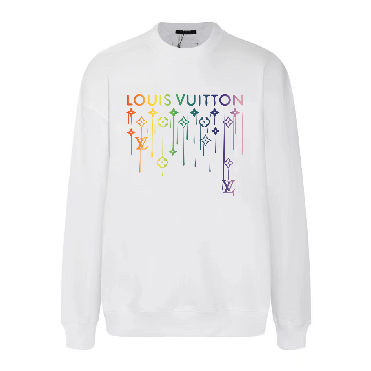 Louis Vuitton Kleding Sweatshirts Zwart Wit Afdrukken Unisex Herfst/winter collectie Fashion