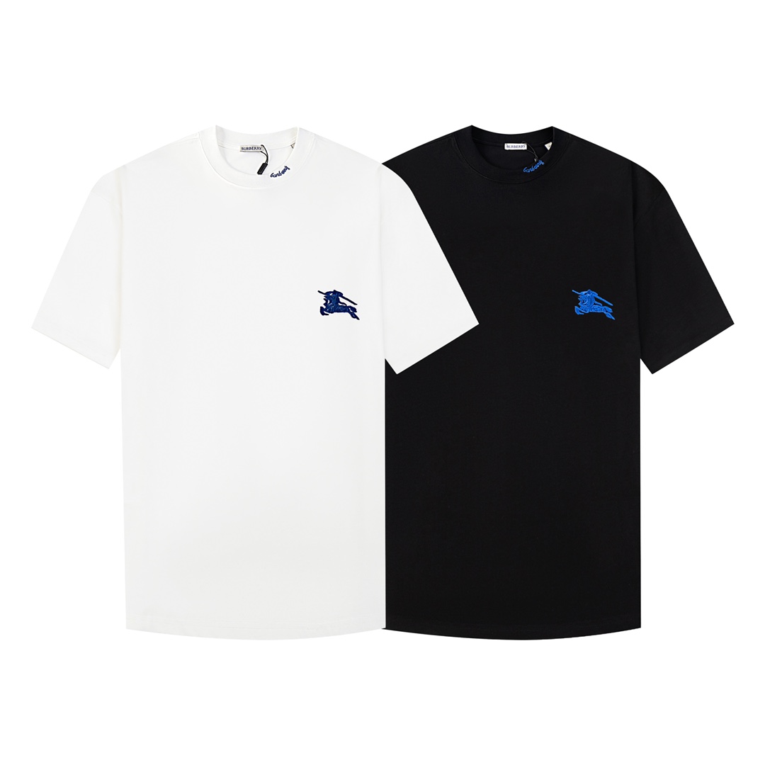 Burberry: Stylish Unisex Cotton T-shirt with Logo Embroidery - 图片 6