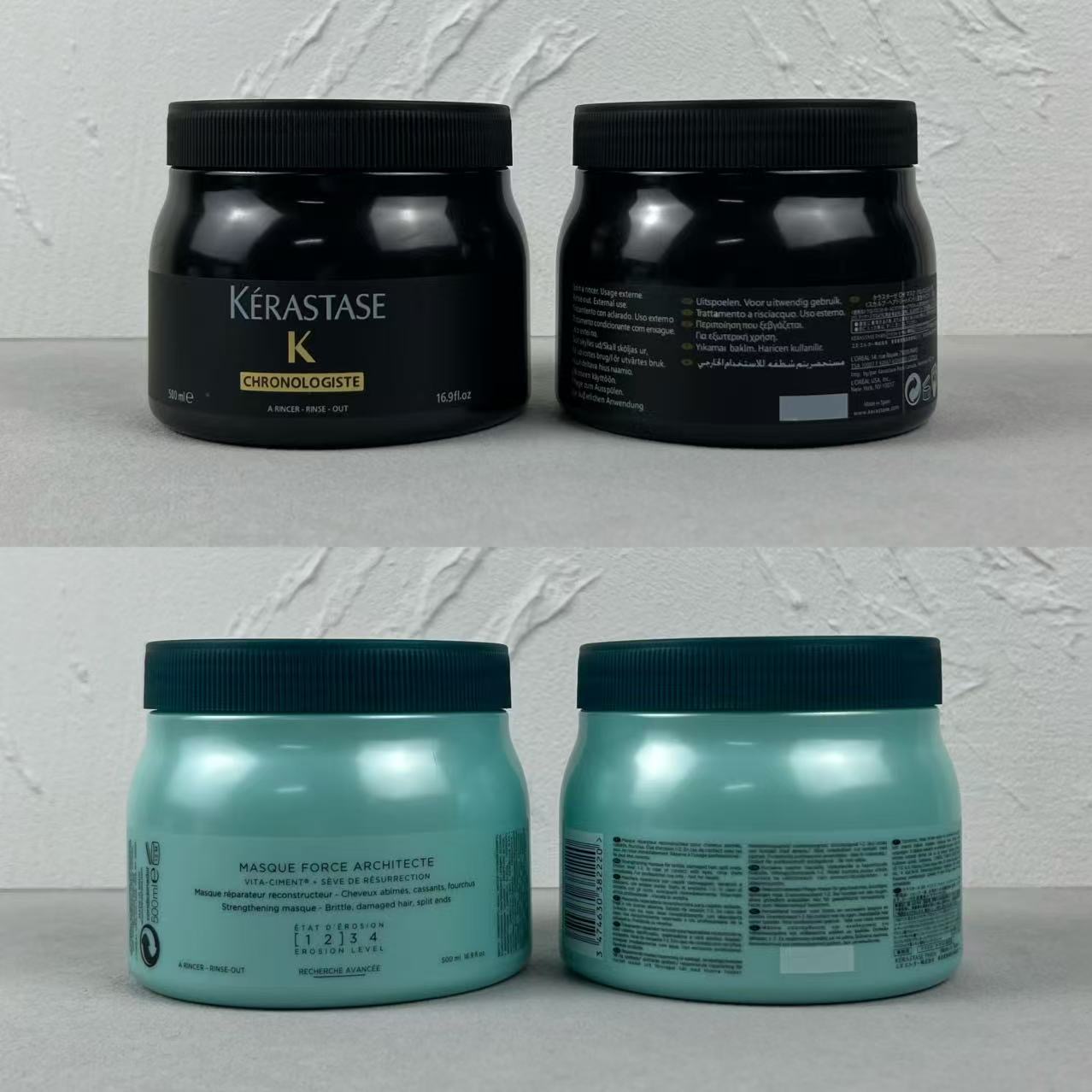 32. Mascarilla capilar Kérastase tamaño profesional 500ml 🔜 ¡Calidad 1:1! 5 colores: blanco#, negro#, amarillo#, verde…