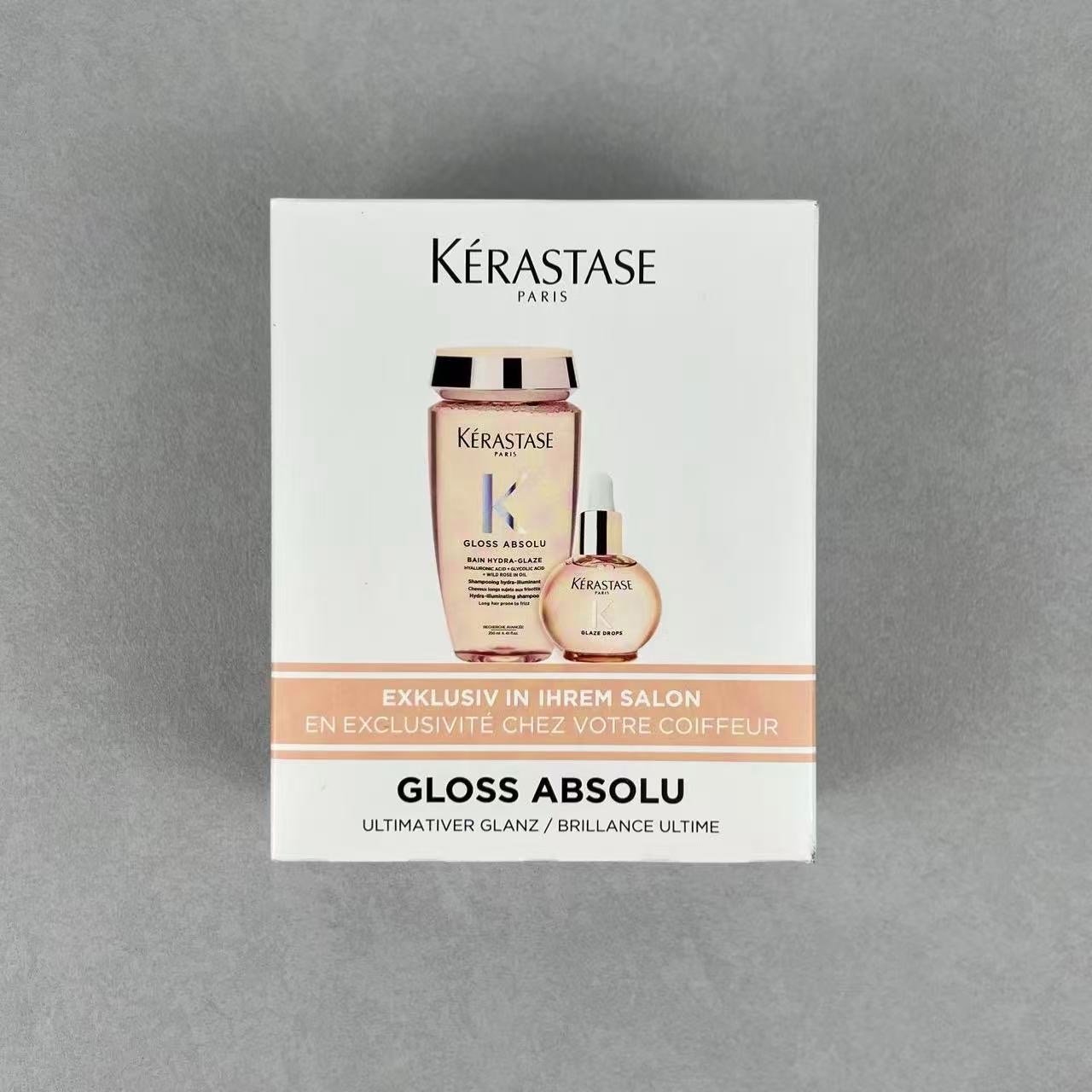 Kérastase champú de rosas glaseado 250ml + aceite capilar 45ml set de 2 piezas en stock, 24 juegos por pieza. [Celebrac…