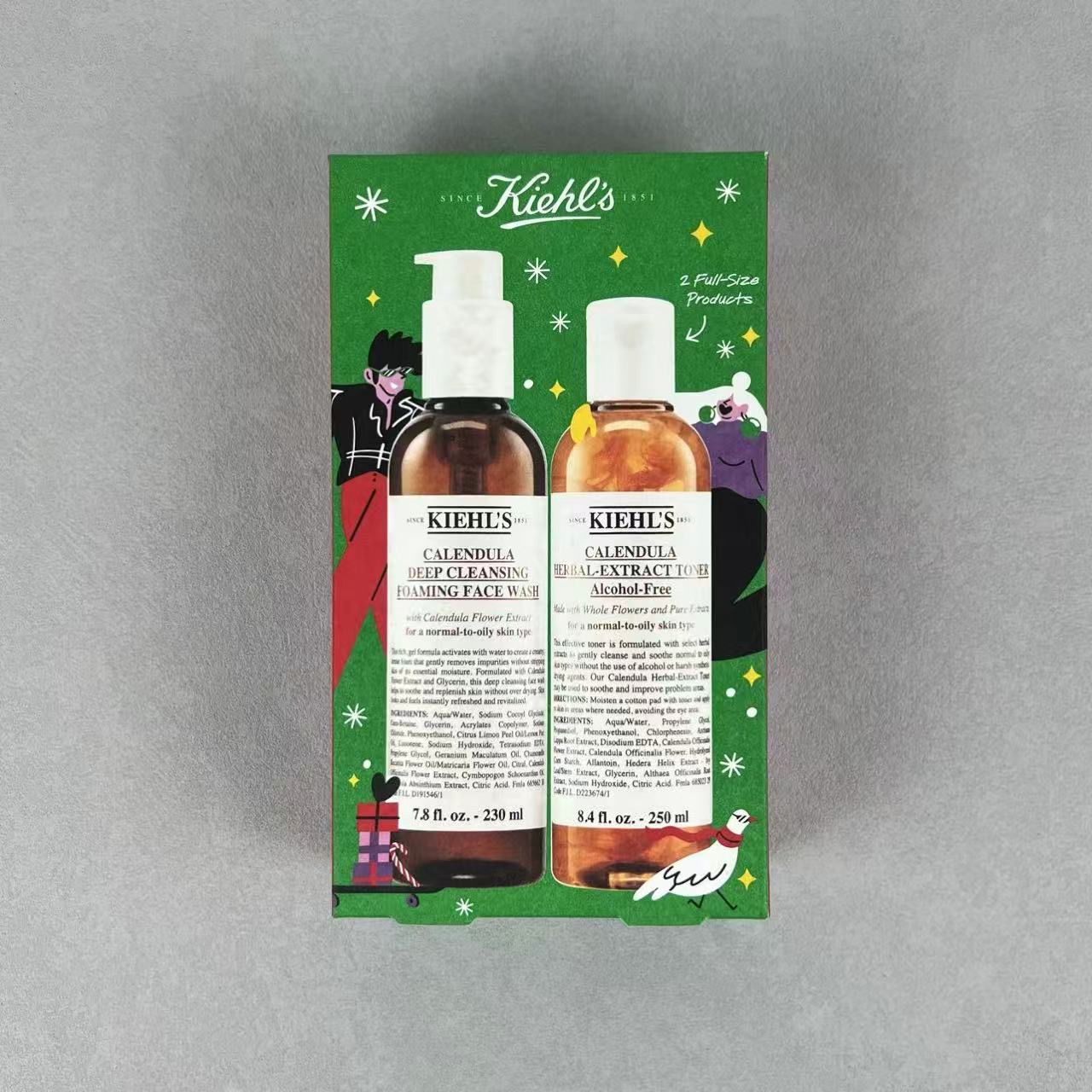 "New Arrival" Christmas Limited Edition Kiehl's Calendula Water 250ML, Calendula Cleanser 230ML, two-piece set in stock…