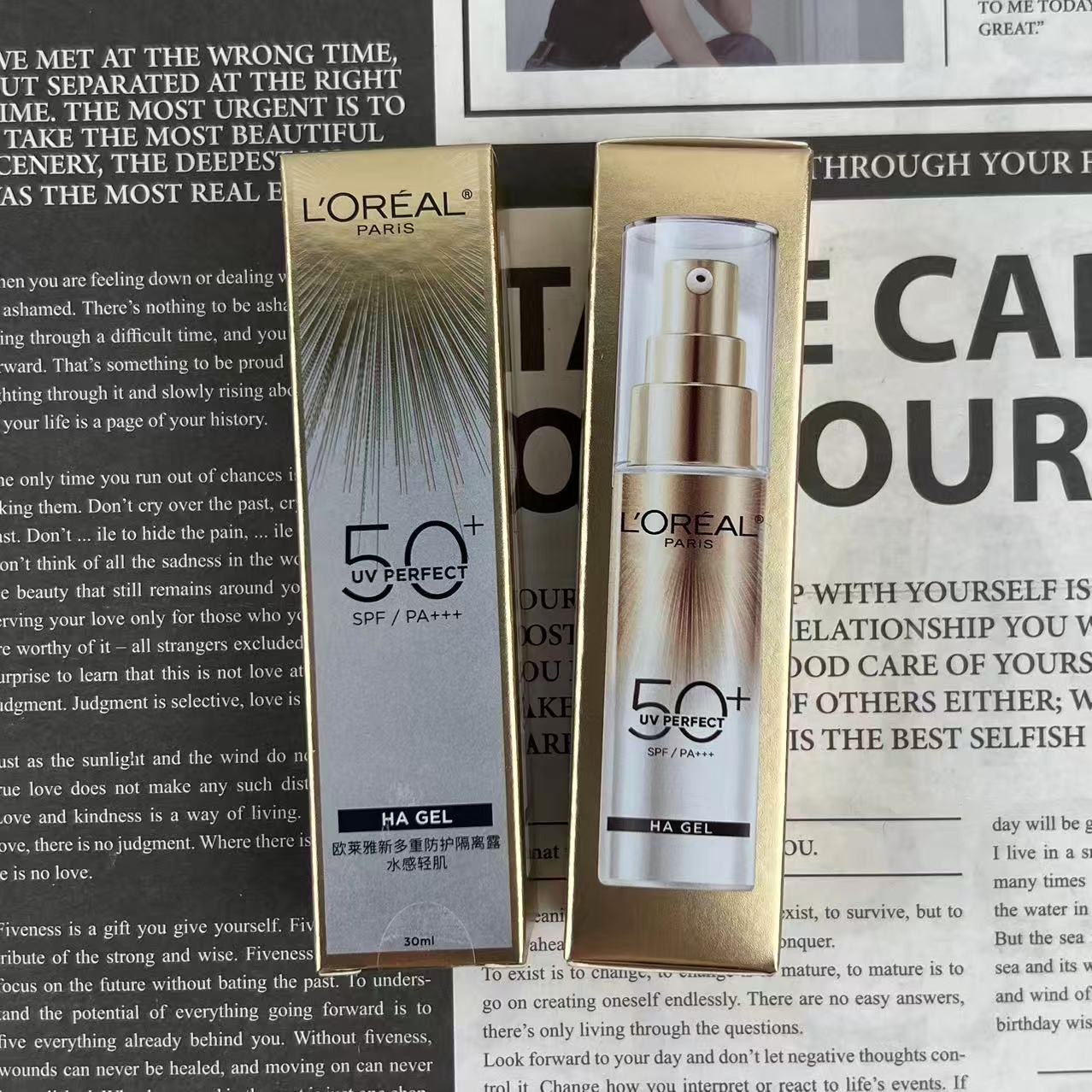 20! (Nota del pedido: protector solar L'Oréal tubo plateado pequeño) (Spray protector solar L'Oréal tubo plateado peque…