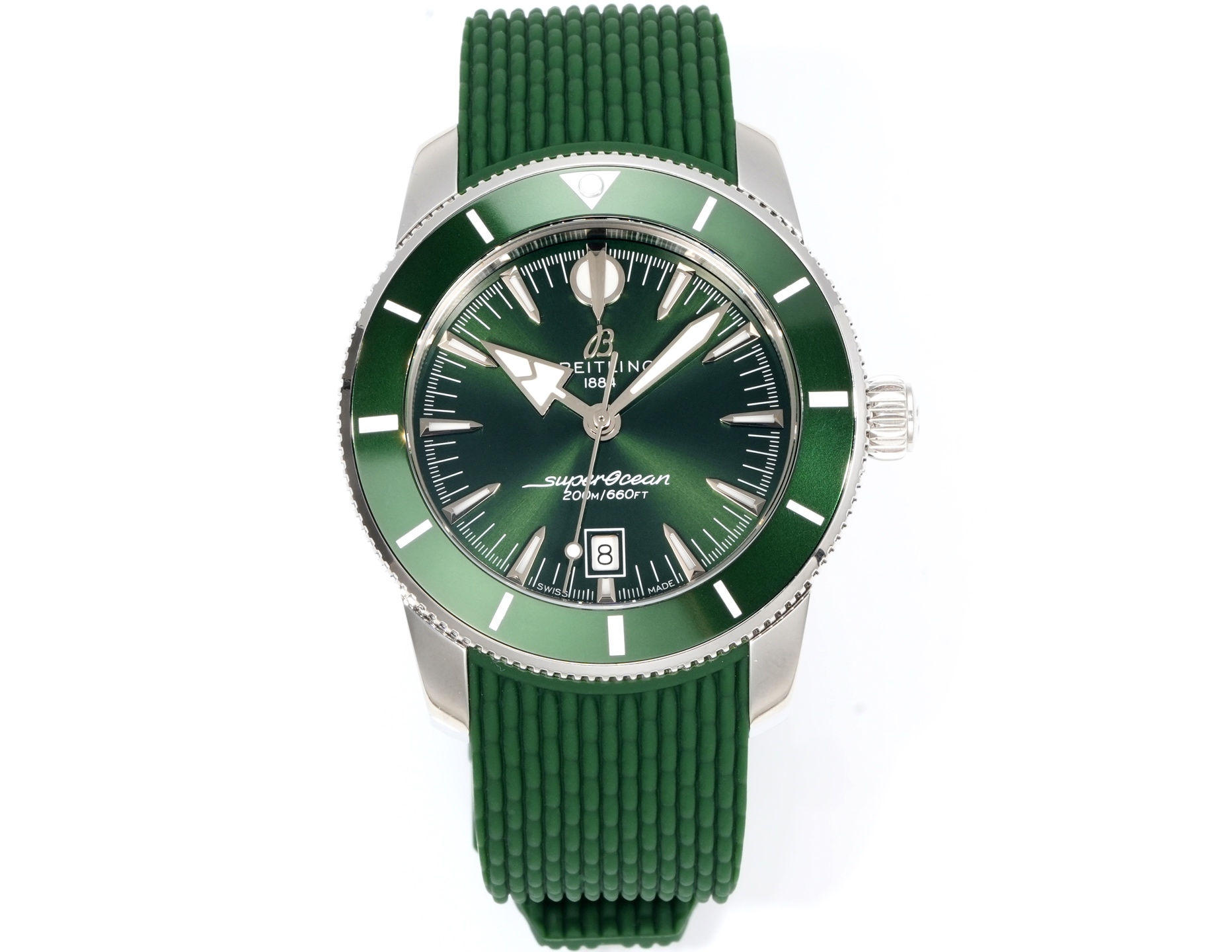 NO:764149,Tape Steel Belt BLS Super Ocean Culture B31 Automatic Mechanical Watch 42AB3111241B1A1  Created for traveling between the waves and the seaside. The Super Ocean Culture Series, the latest Super Ocean Culture watch not only inherits the uniqueness of the original watch, but also makes further improvements. This series introduces the B31 self-winding movement, which is Breitling's first self-made three-hand movement. The ceramic inlaid bezel has excellent scratch resistance, and the integrated metal braided bracelet or  The rubber woven strap fits closely to the case and is matched with a folding clasp, which not only presents a seamless appearance, but also ensures waterproof performance. The low-key date display window at 6 o'clock, as well as the iconic hands that follow the original design (including arrow-shaped hour hand and lance-shaped minute hand), together ensure the readability and balance of the watch, whether on or off the water.,,breitling19860909胶带 钢带 BLS超级海洋文化B31自动机械腕表42AB3111241B1A1 为穿梭于海浪与海滨之间打造.超级海洋文化系列,最新款超级海洋文化腕表不仅承袭了原款腕表的独特之处,而且还做出了进一步的提升.该系列引入了B31自动上链机芯,这是百年灵首款自制大三针机芯.陶瓷镶嵌表圈具备卓越的防刮性能,一体化的金属编织表链或橡胶编织表带紧密贴合表壳,搭配折叠式表扣,既呈现出无缝连接的外观,又能确保防水性能.6点钟位置设计低调的日期显示窗,以及沿袭原款设计的标志性指针（包括箭形时针和矛形分针）,共同确保了腕表的易读性和平衡性,无论水上水下.,,breitling,Watch