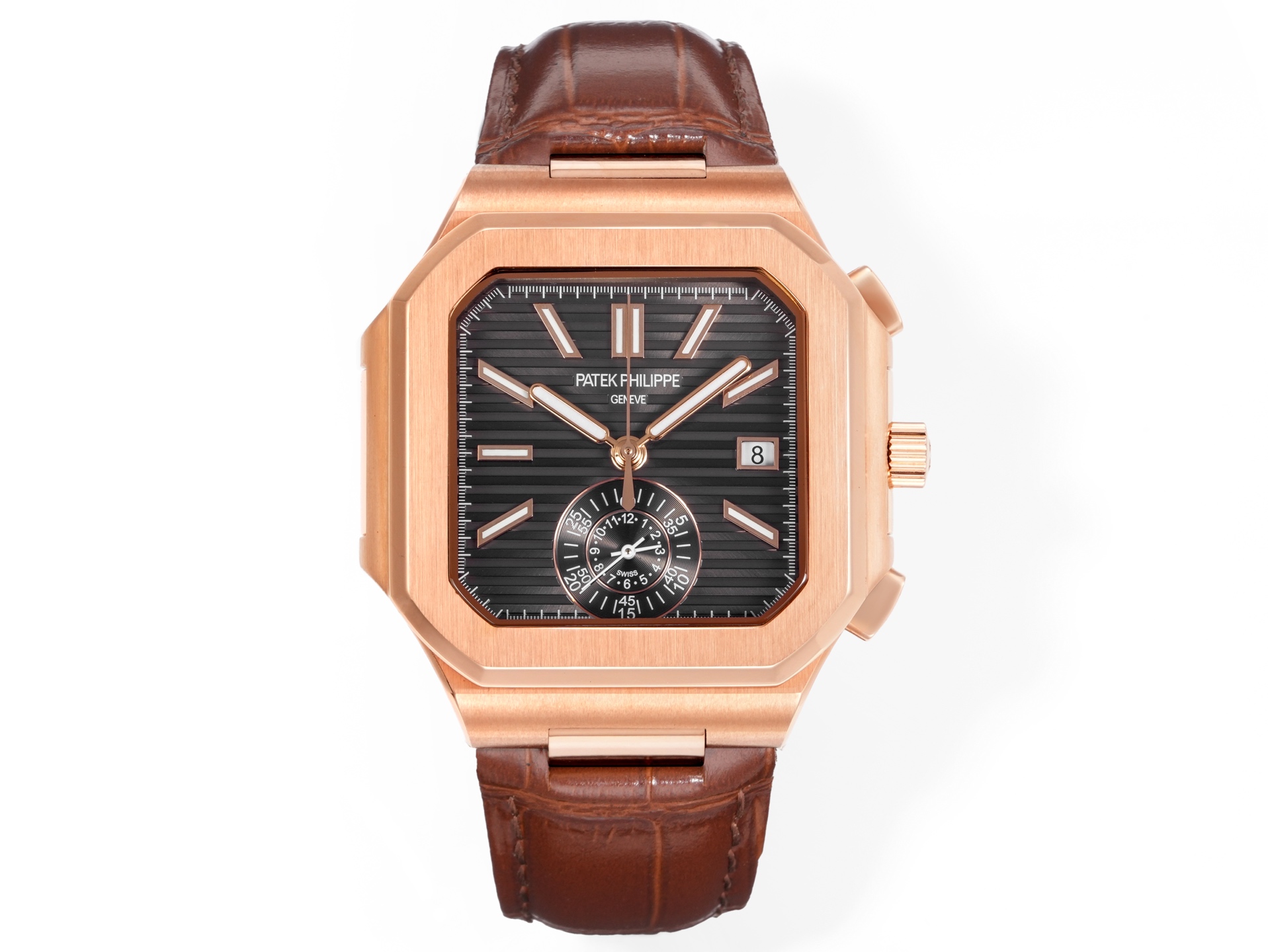 NO:943065,Unified 3K exclusive Nautilus TV, which took 14 months to develop, with real functions and seconds!  3K Factory shockingly launches the V2 version of the Patek Philippe Nautilus/1A-014 multifunctional chronograph watch, with real small seconds and real functions!  [Case] The size of the watch is 44 mm. The pillow-shaped case, which is the same as the original, adopts a combination of two processes: front brushing and side polishing. It has a clear sense of layering and full texture. It shows exquisite craftsmanship. [Strap] It is made with the original strap one to one, and the middle part of each strap is  The central polished part can show the shape of a diamond, showing a high-end texture. [Movement] 3K factory uses a customized version of PP.CH28-movement, which perfectly restores the original, hours, minutes, seconds, date, and chronograph large seconds functions. 3K ingenious work, welcome all watch friends to appreciate it!  ,,patek philippe19860909统一 3K独家鹦鹉螺电视机,耗时14个月研发,真功能,真小秒！3K工厂震撼推出——百达翡丽鹦鹉螺/1A-014多功能计时腕表V2版本,真小秒、真功能！【表壳】腕表尺寸44毫米,同正品一致的枕型表壳采用正面拉丝,侧面抛光的两种工艺组合,层次感分明,质感十足.尽显精湛工艺.【表带】采用原装表带一比一量身打造,每节表带的中央抛光部位,都能呈现钻石的形状,尽显高级质感.【机芯】3K厂采用定制版PP.CH28-机芯,完美还原正品,时分秒,日期,和计时大秒功能.3K匠心之作,欢迎各位表友品鉴！,,patek philippe,Watch