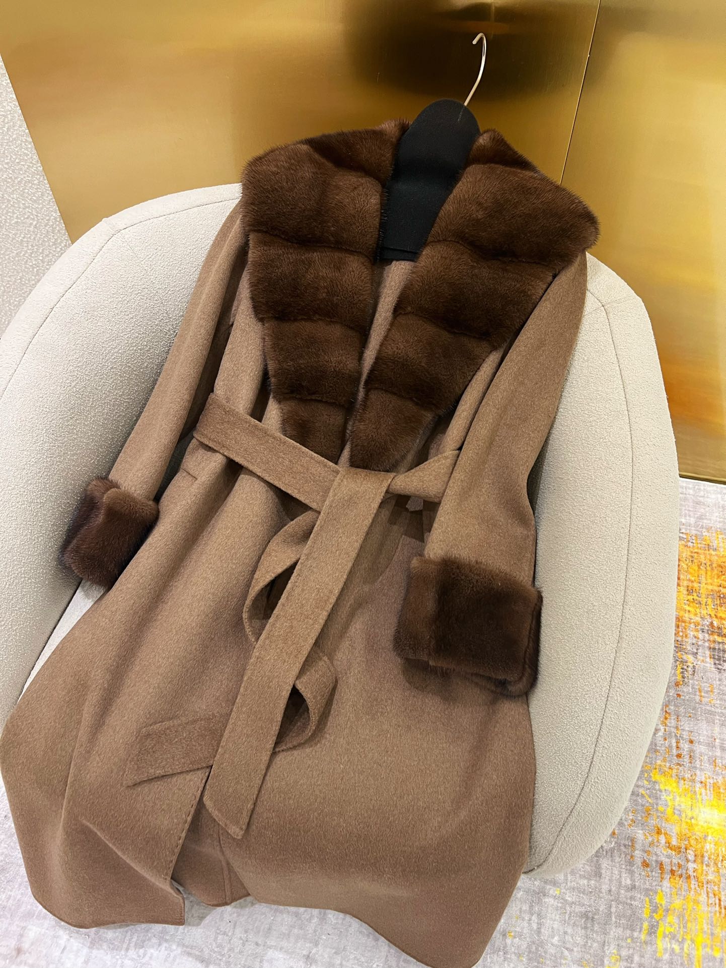 Elegant Mink Collar Cashmere Wool Coat | Luxurious & Warm, Various Sizes 5 i1723982683 5819 6