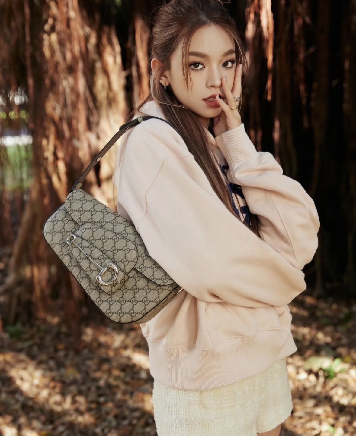 gucci Horsebit 1955 series small asymmetric horsebit shoulder bag