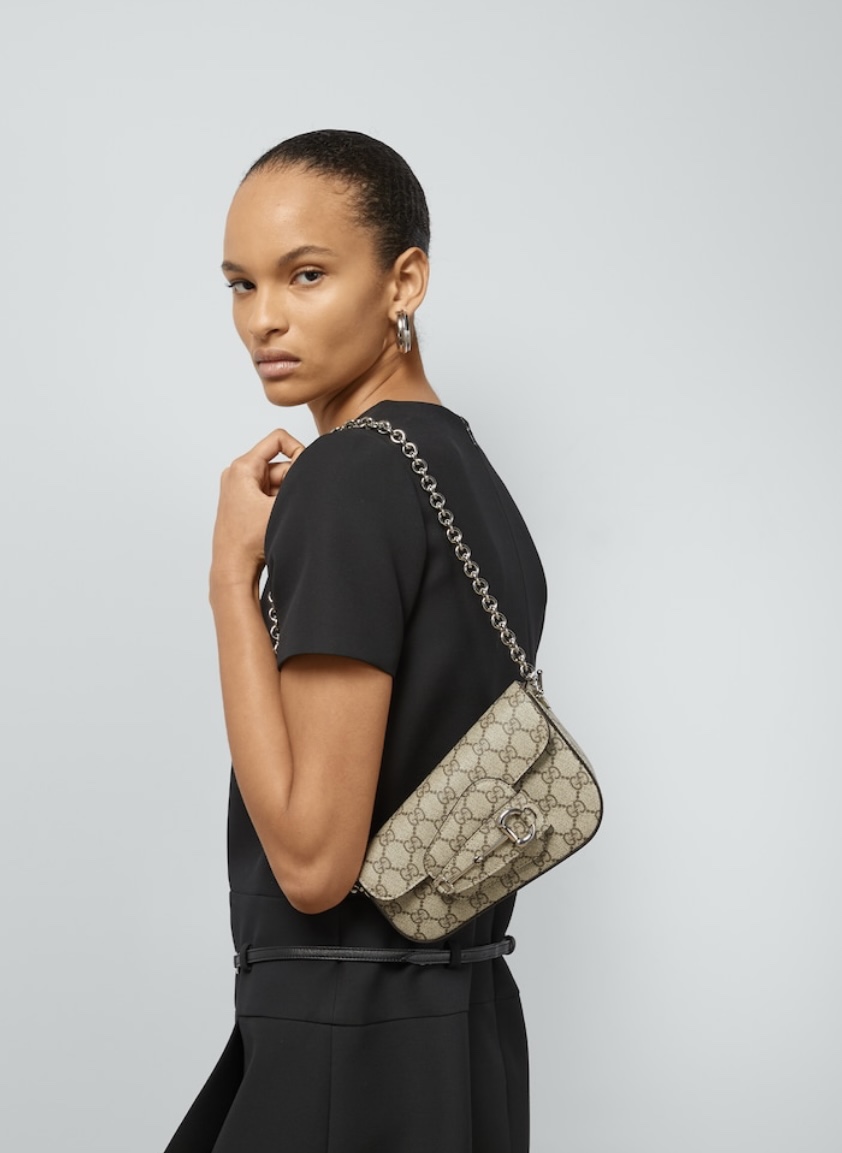 gucci Horsebit 1955 series mini asymmetric horsebit