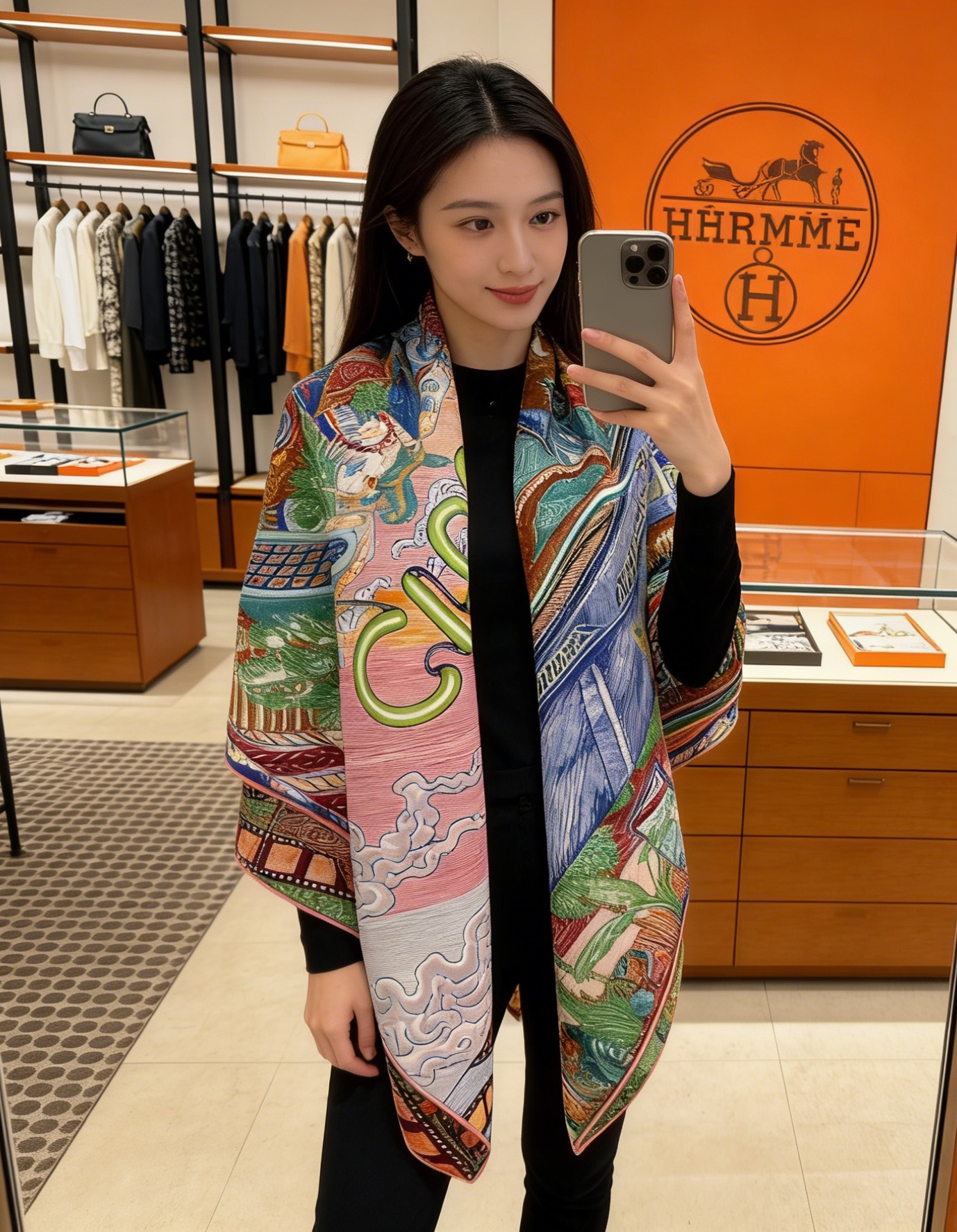 顶级丝绒双面，手工卷边丝绒双面方巾（30%真丝70%羊绒）丝绒双面印花方巾！ 尺寸：140*140厘米 