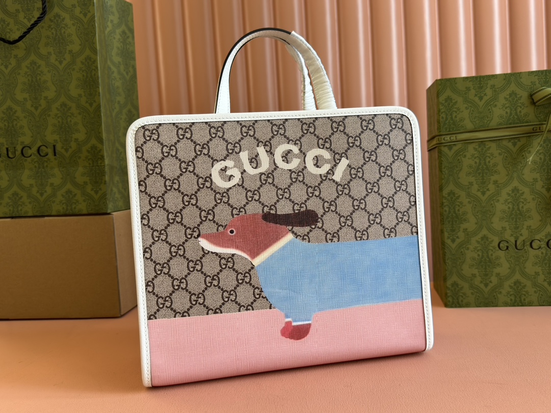 Gucci 24th first launch of new product [equipped with full counter equipment] children's animal print tote bag. The 2024 early spring children's